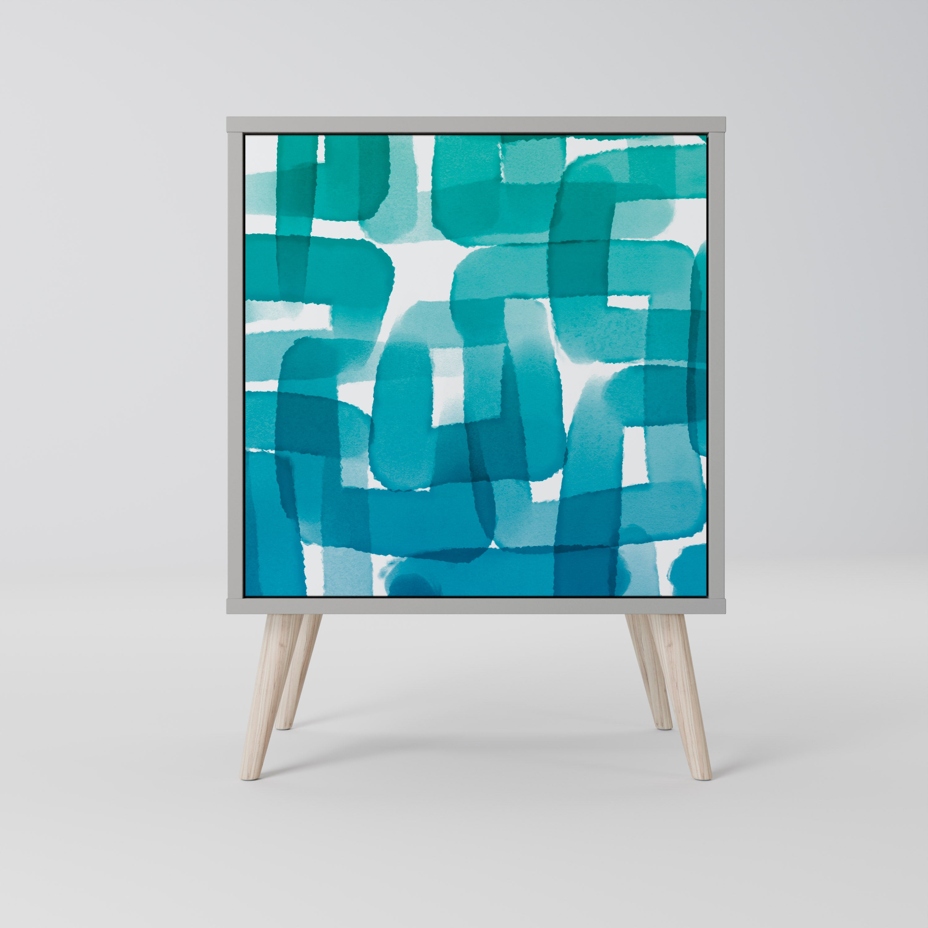 TURQUOISE RECTANGLES Komoda 1-drzwiowa korpus Szary