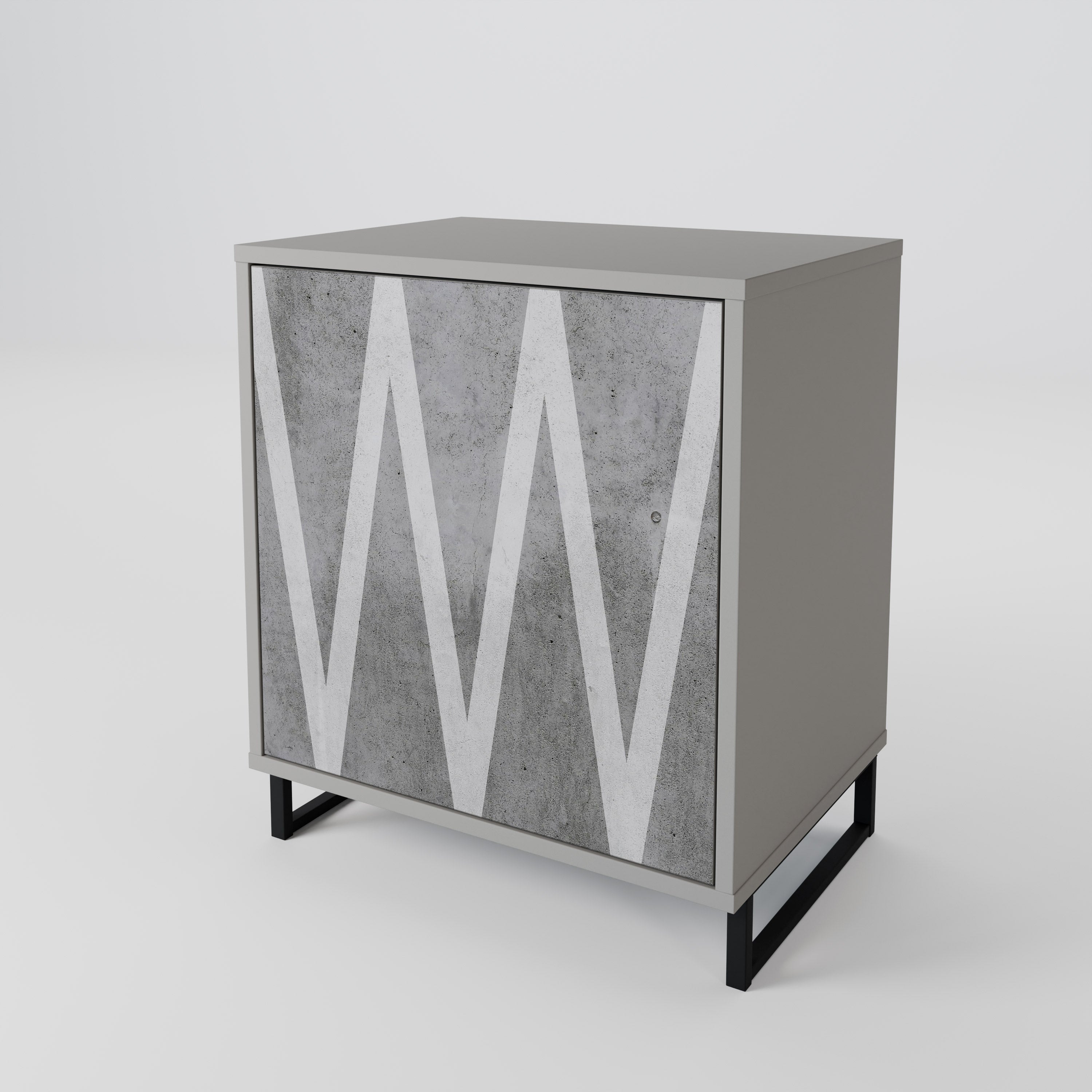 SOLID ZIG ZAG Komoda 1-drzwiowa korpus Szary