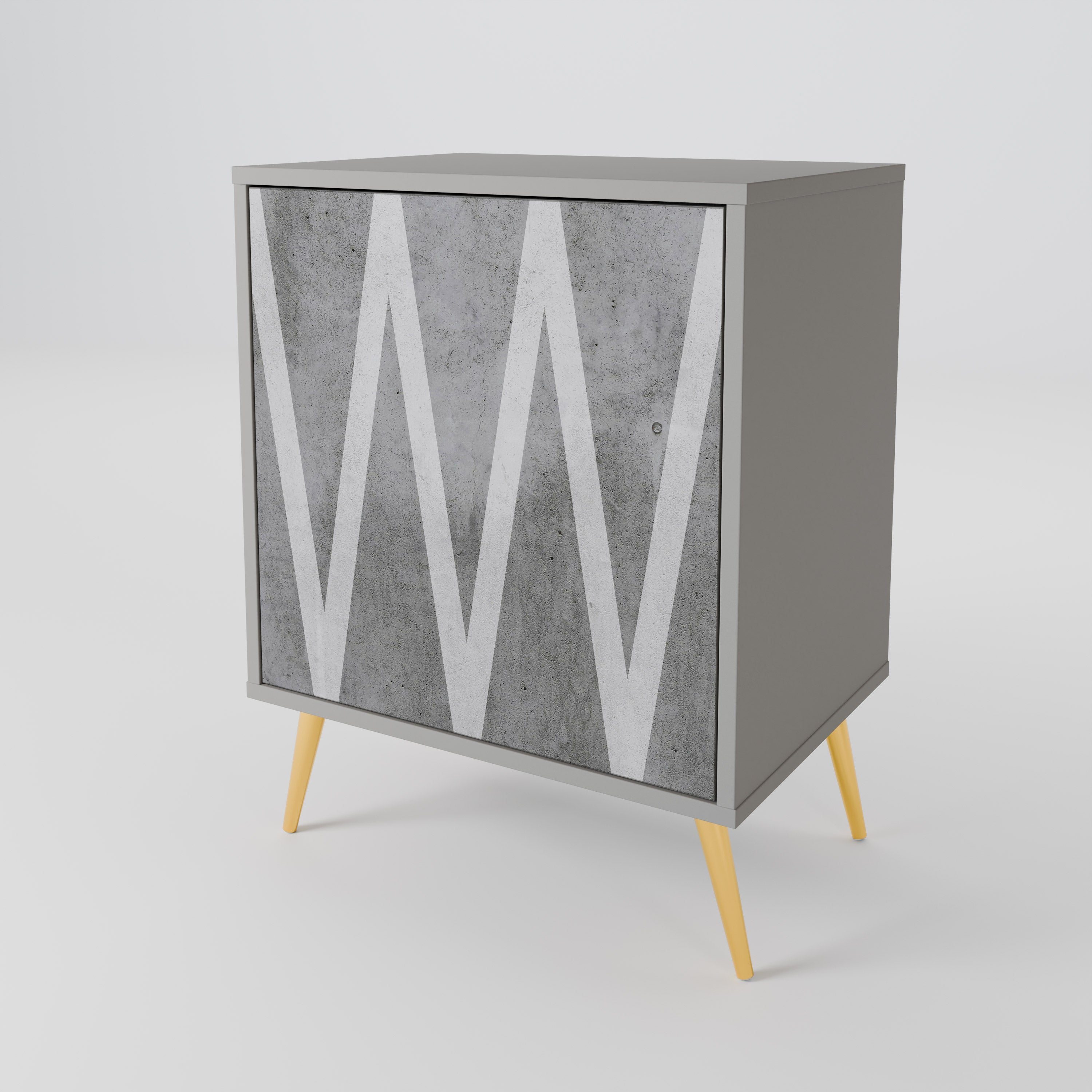 SOLID ZIG ZAG Komoda 1-drzwiowa korpus Szary