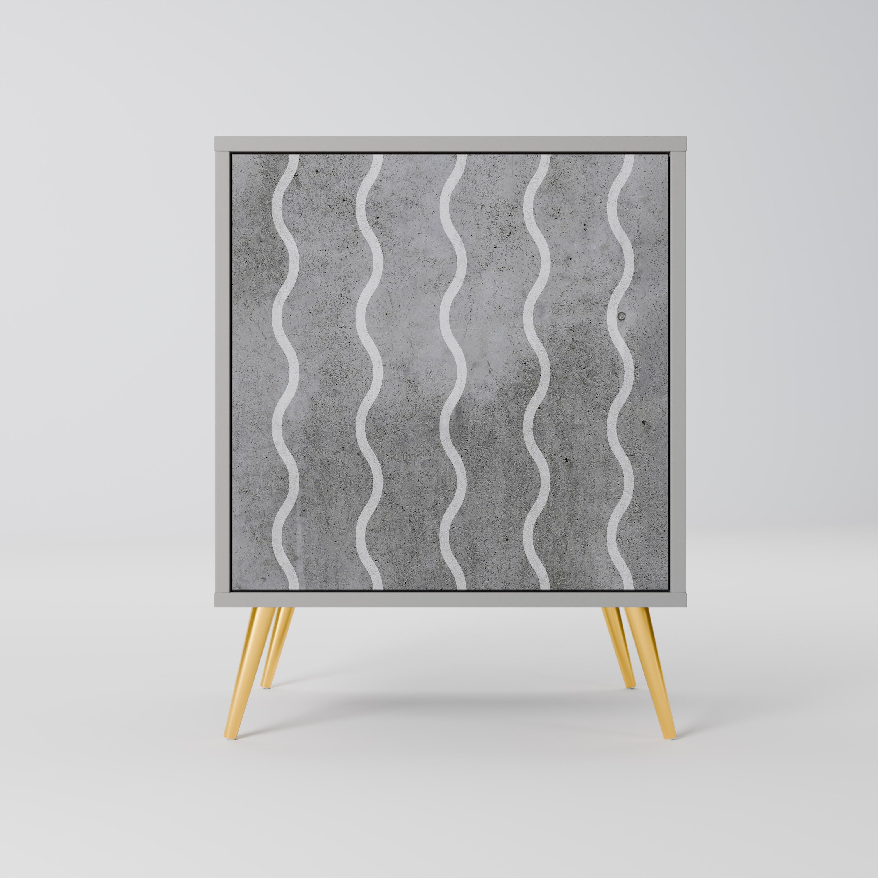 WAVES OF CONCRETE Komoda 1-drzwiowa korpus Szary