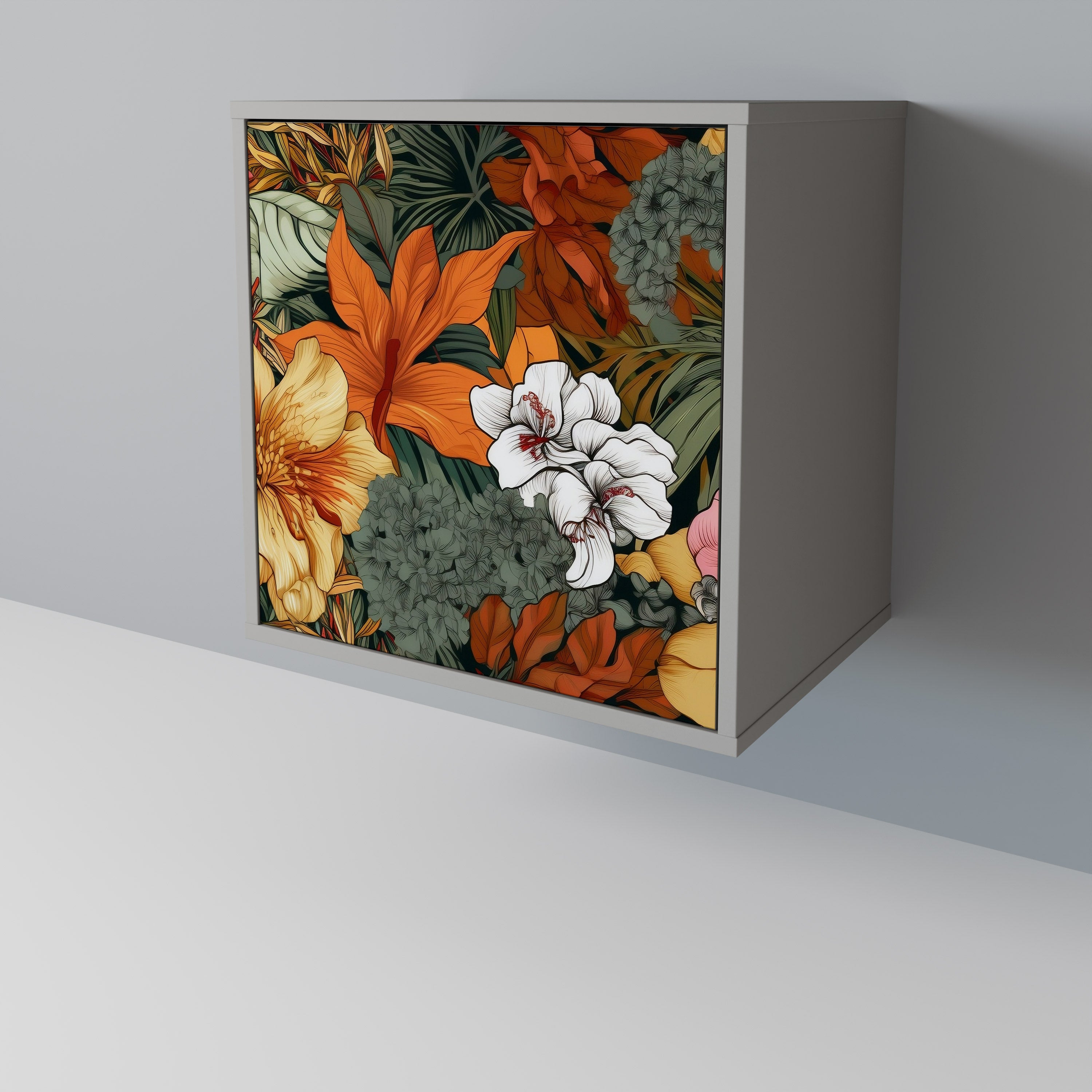 RADIANT FLORA Komoda 1-drzwiowa korpus Szary