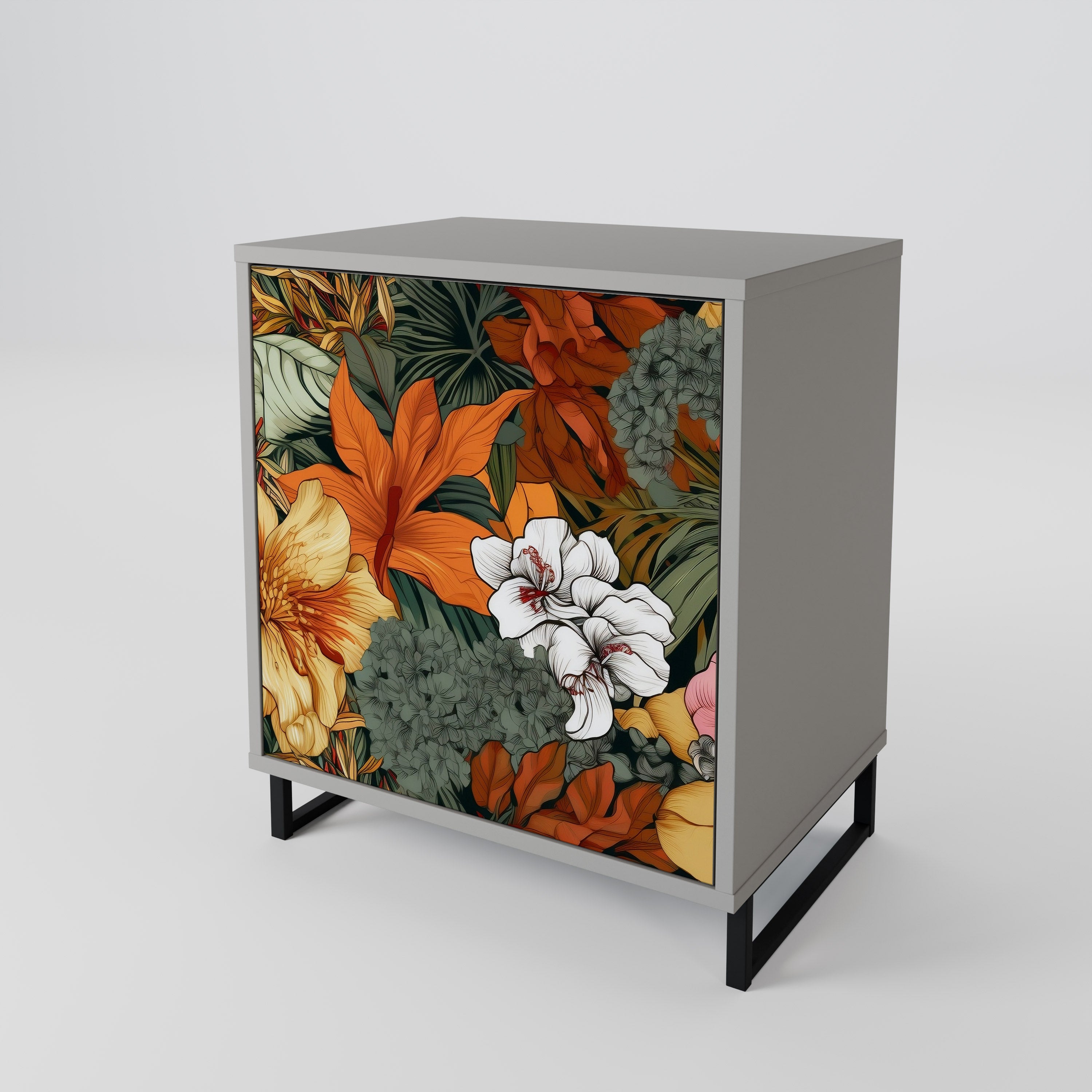 RADIANT FLORA Komoda 1-drzwiowa korpus Szary