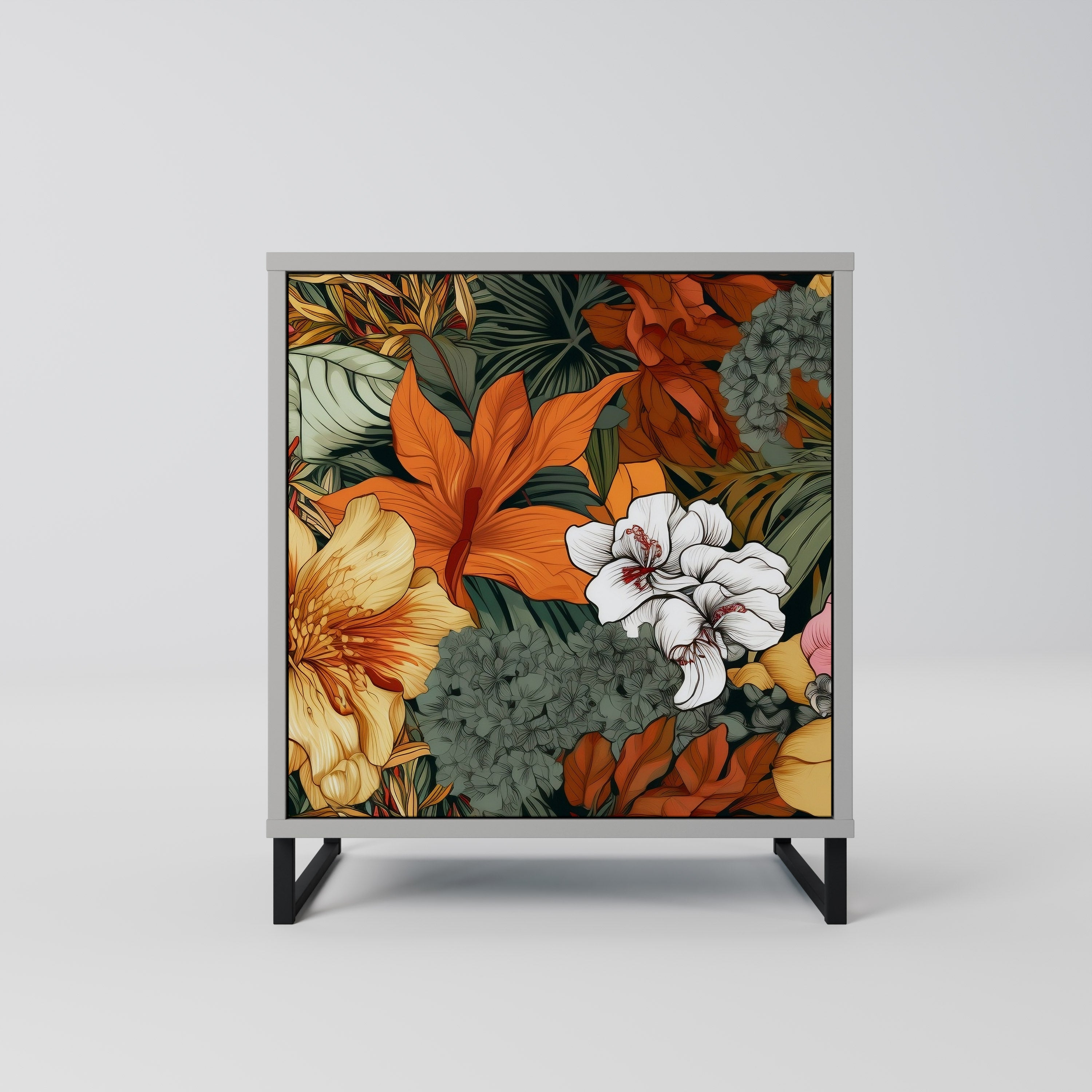 RADIANT FLORA Komoda 1-drzwiowa korpus Szary