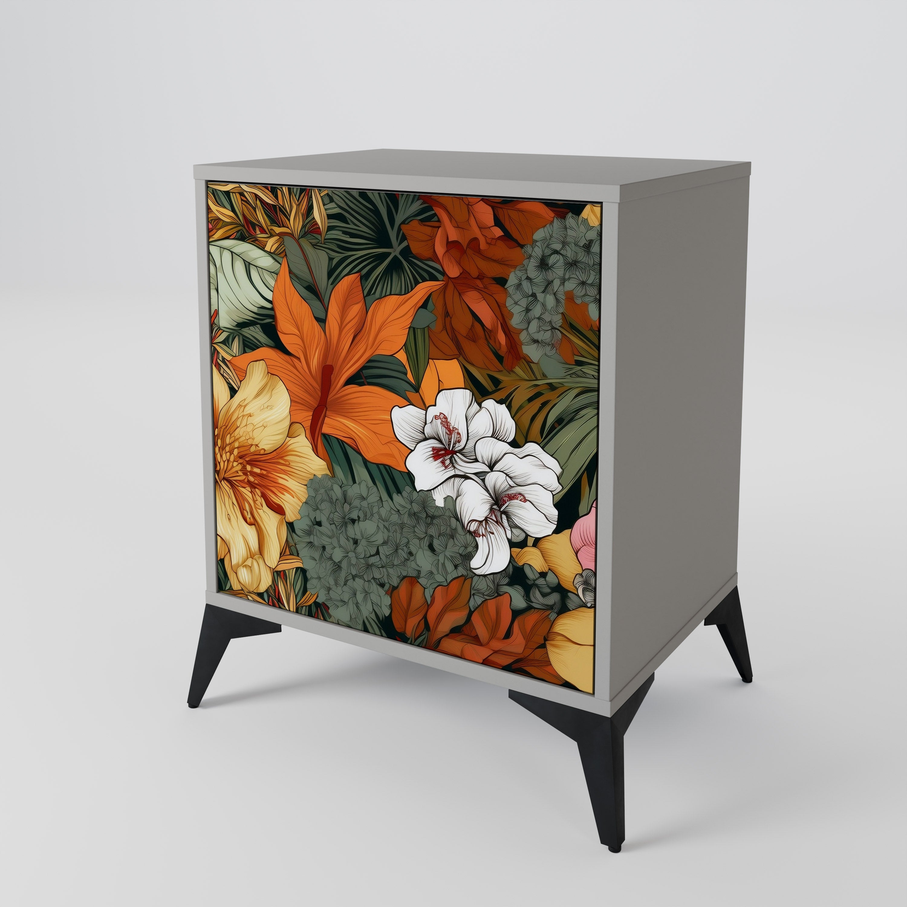 RADIANT FLORA Komoda 1-drzwiowa korpus Szary