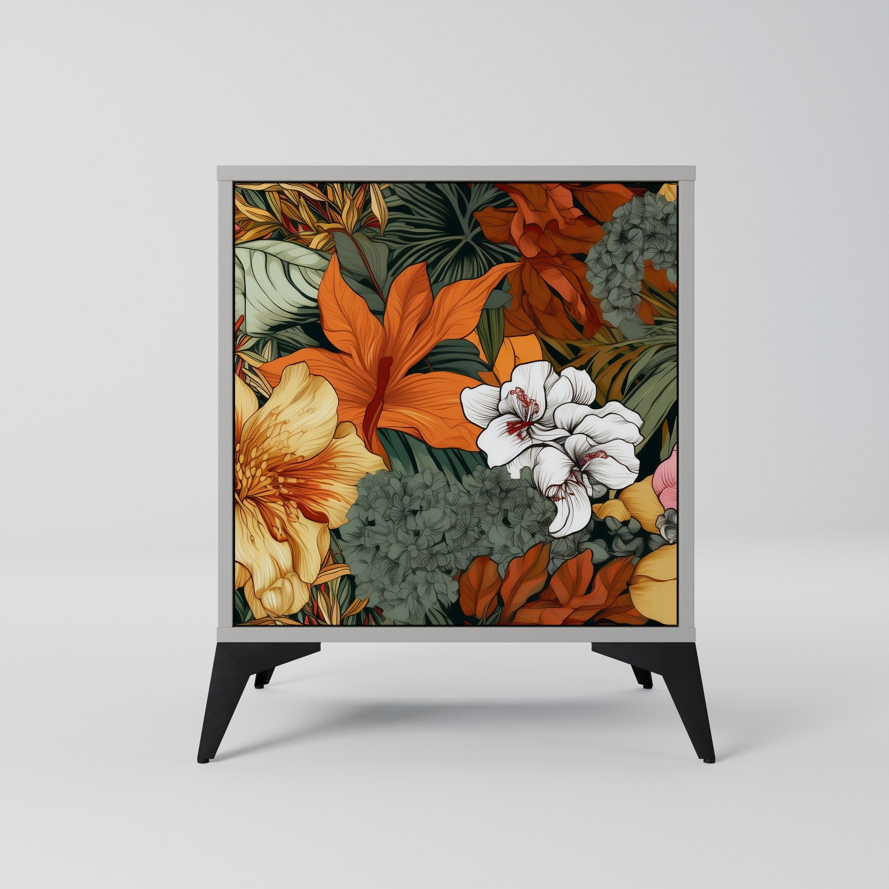 RADIANT FLORA Komoda 1-drzwiowa korpus Szary