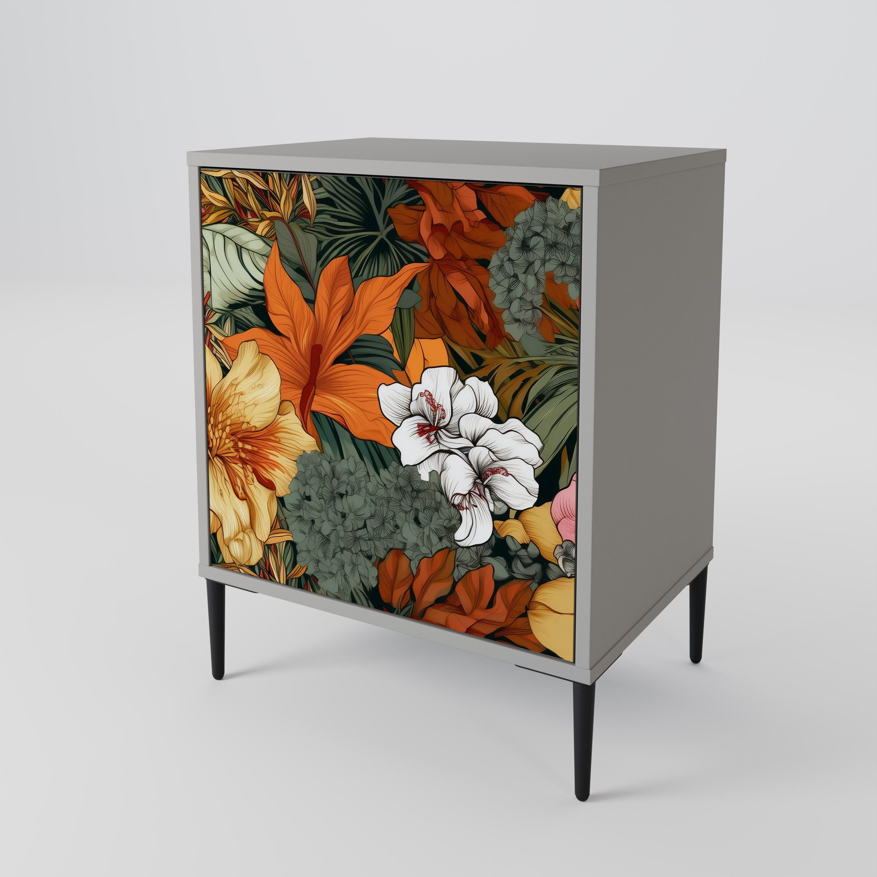 RADIANT FLORA Komoda 1-drzwiowa korpus Szary