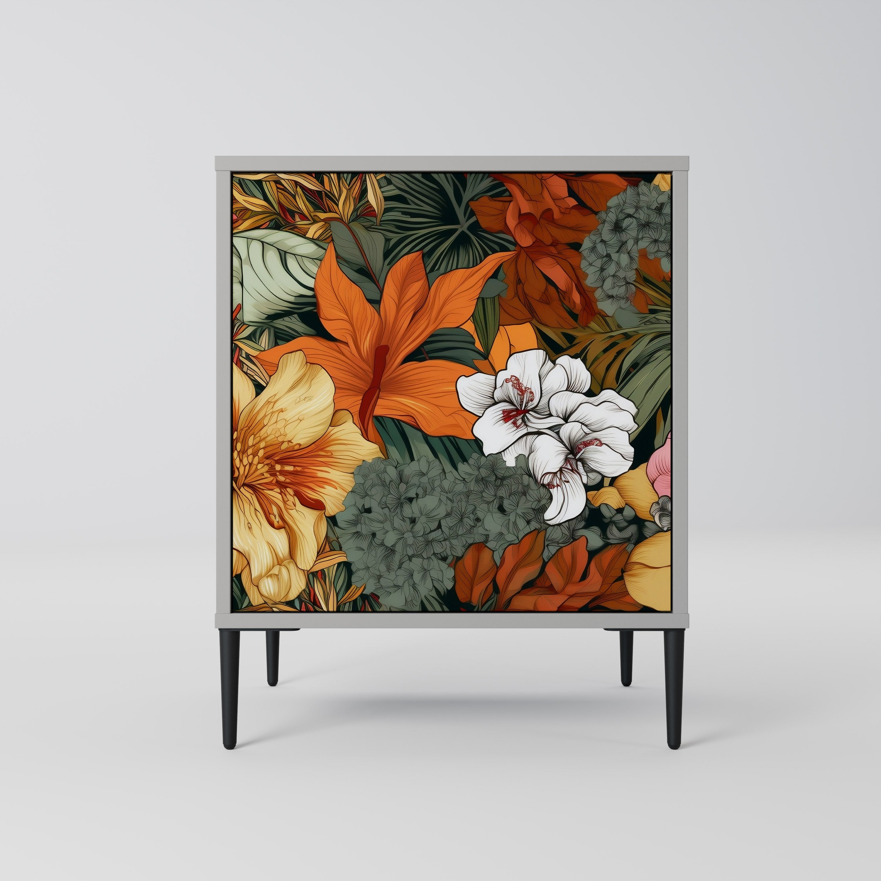 RADIANT FLORA Komoda 1-drzwiowa korpus Szary