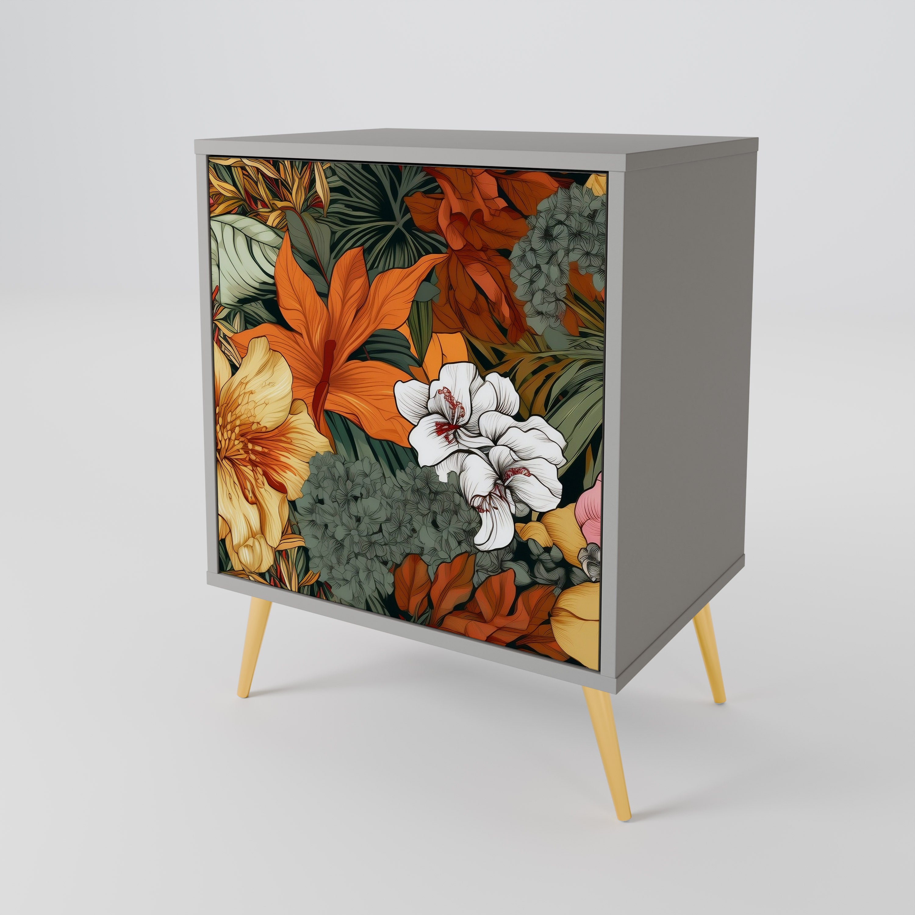 RADIANT FLORA Komoda 1-drzwiowa korpus Szary