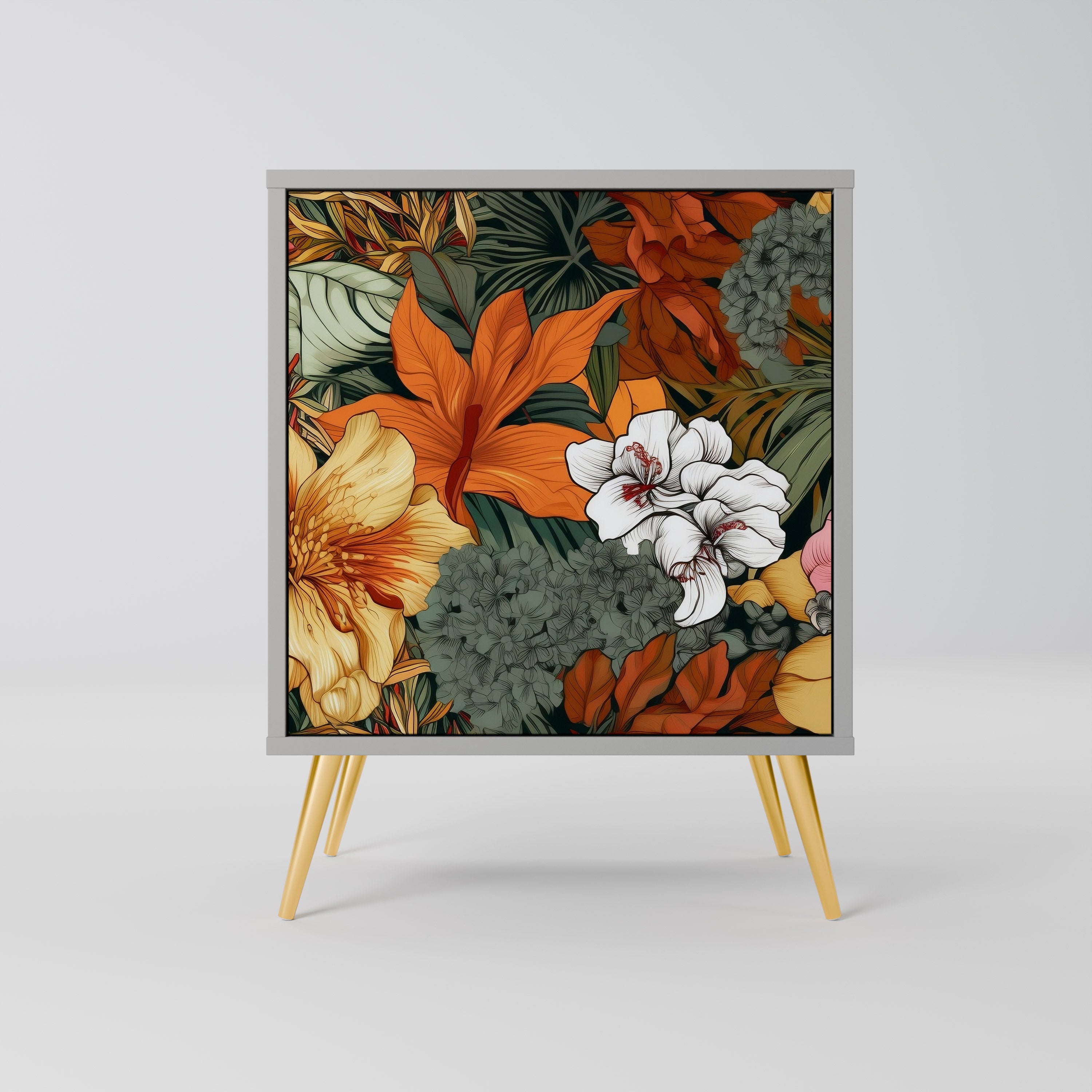 RADIANT FLORA Komoda 1-drzwiowa korpus Szary
