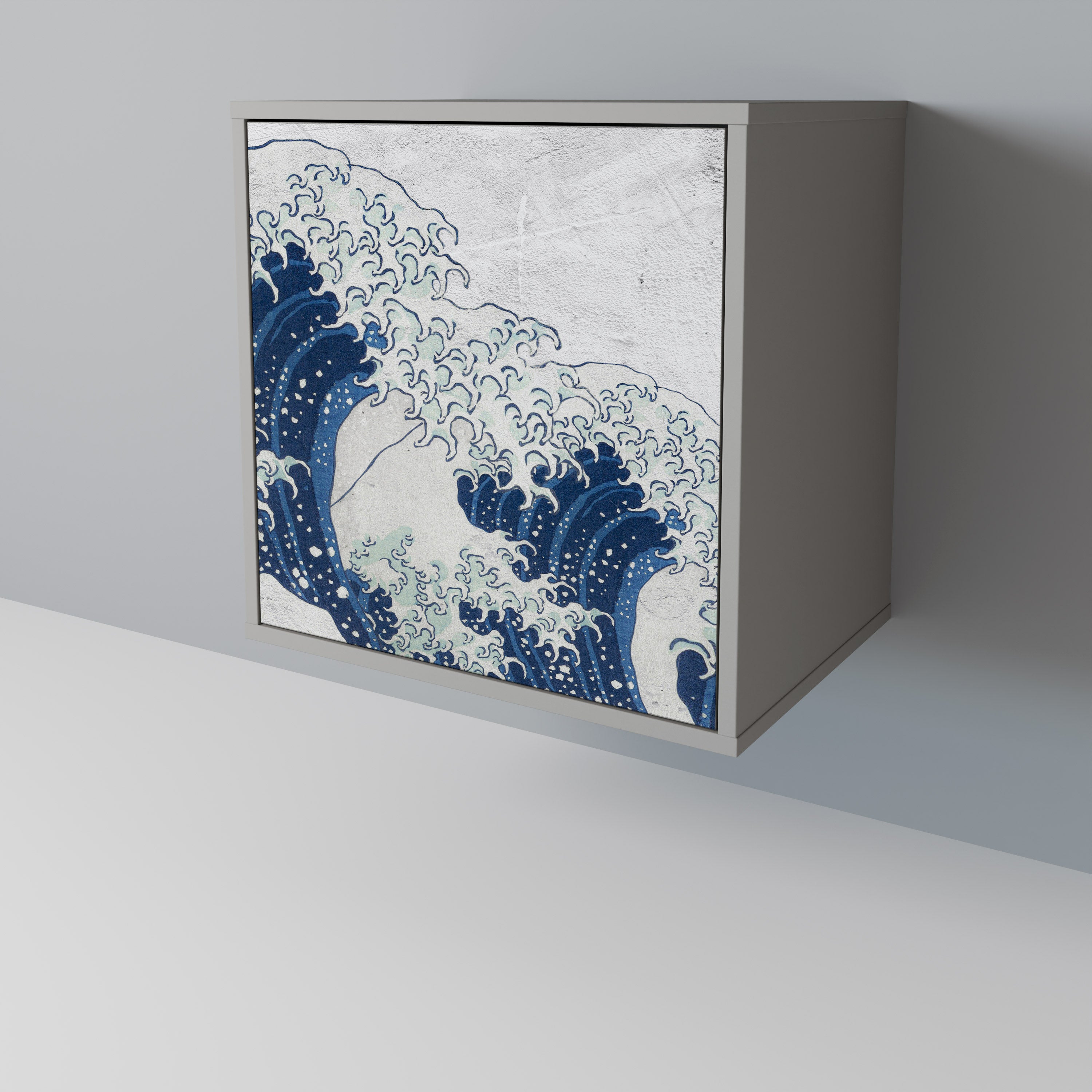 THE GREAT WAVE AT KANAGAWA Komoda 1-drzwiowa korpus Szary