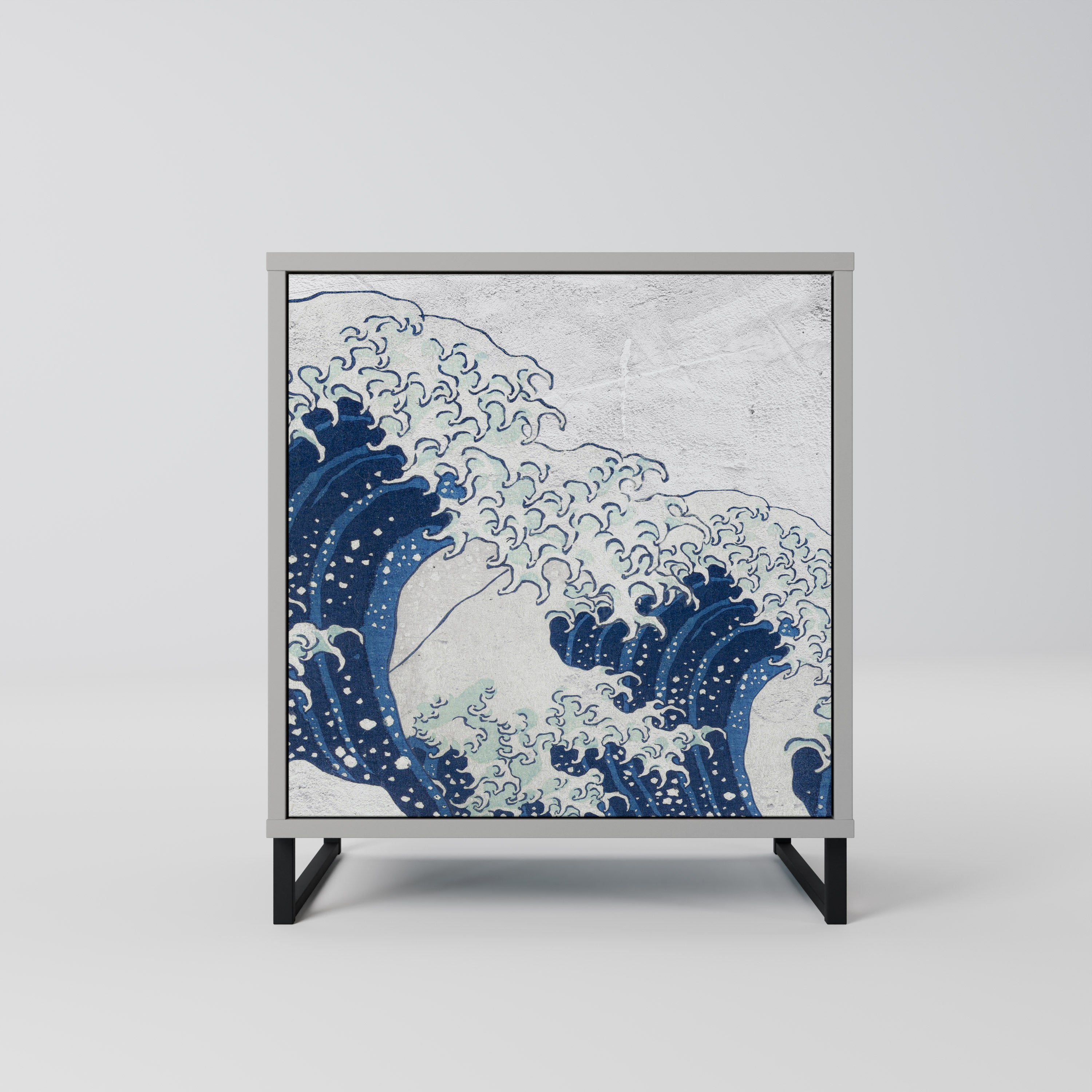 THE GREAT WAVE AT KANAGAWA Komoda 1-drzwiowa korpus Szary