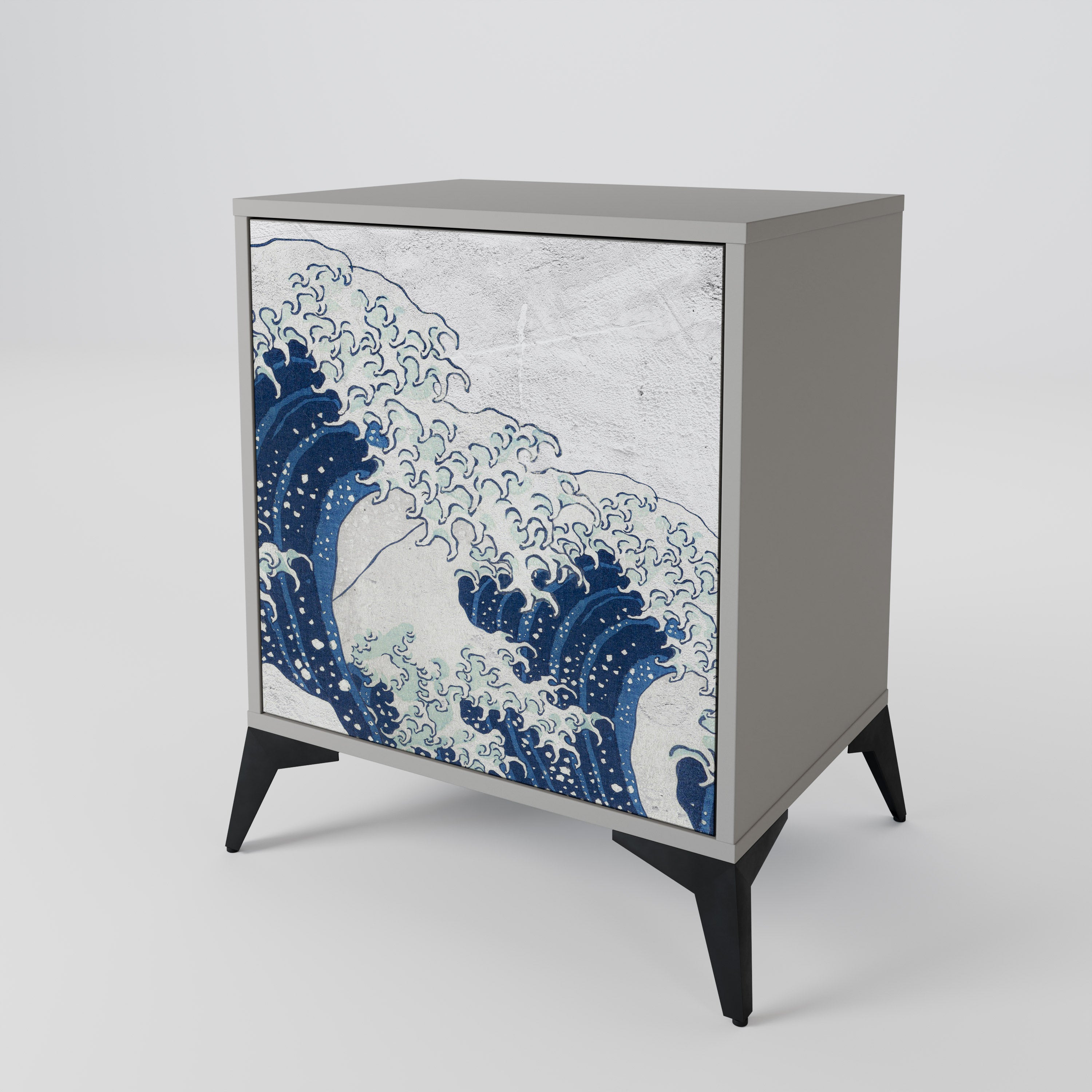 THE GREAT WAVE AT KANAGAWA Komoda 1-drzwiowa korpus Szary
