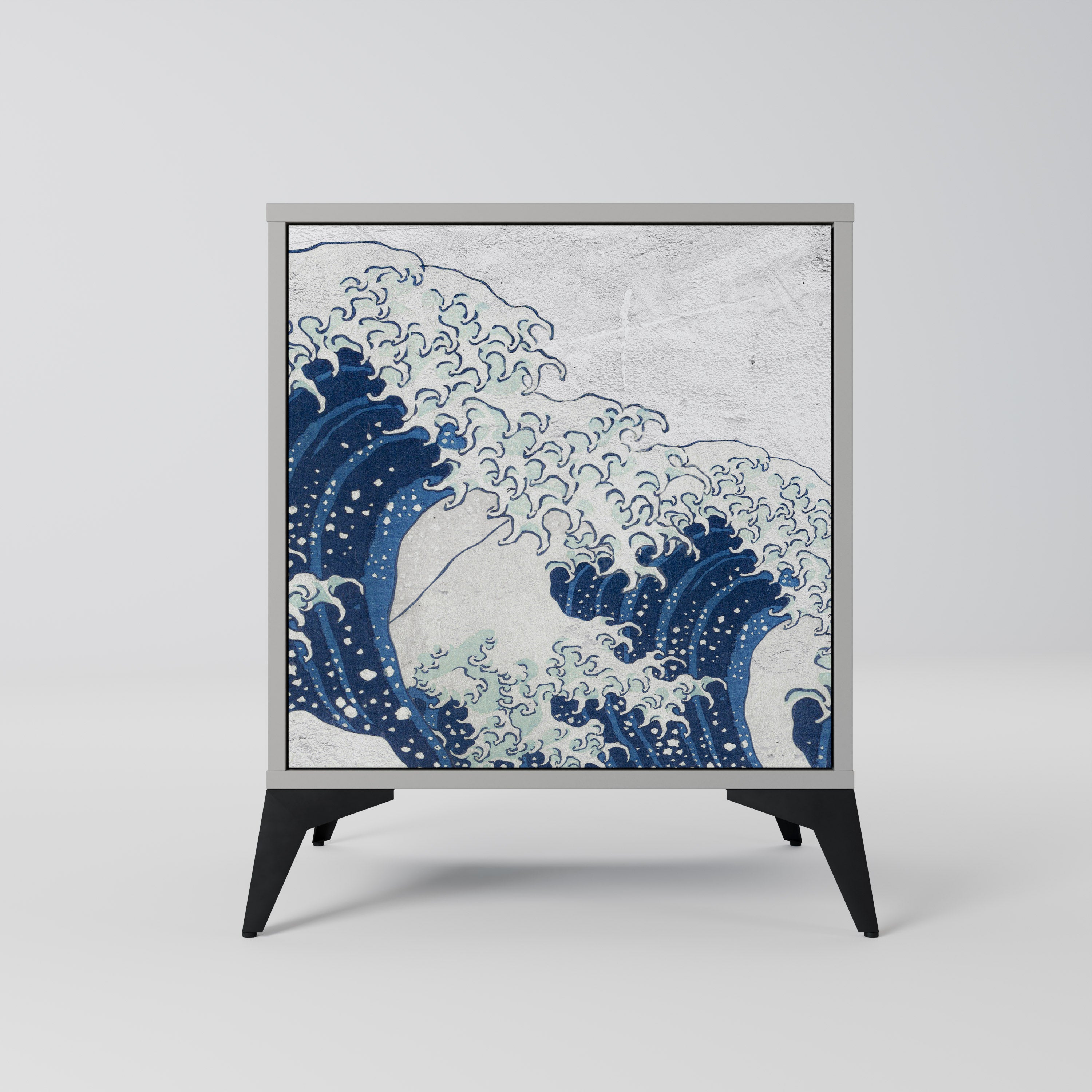 THE GREAT WAVE AT KANAGAWA Komoda 1-drzwiowa korpus Szary