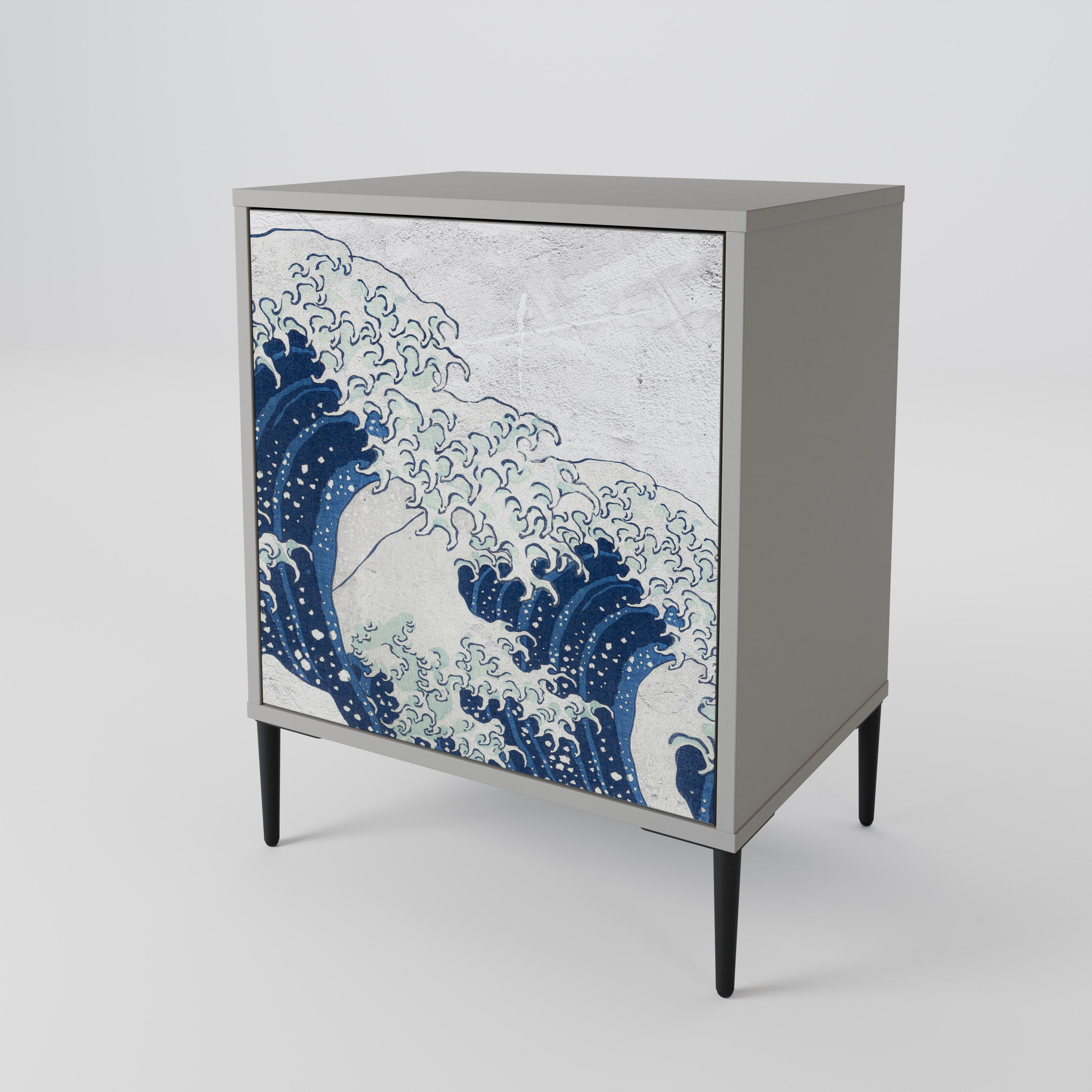 THE GREAT WAVE AT KANAGAWA Komoda 1-drzwiowa korpus Szary
