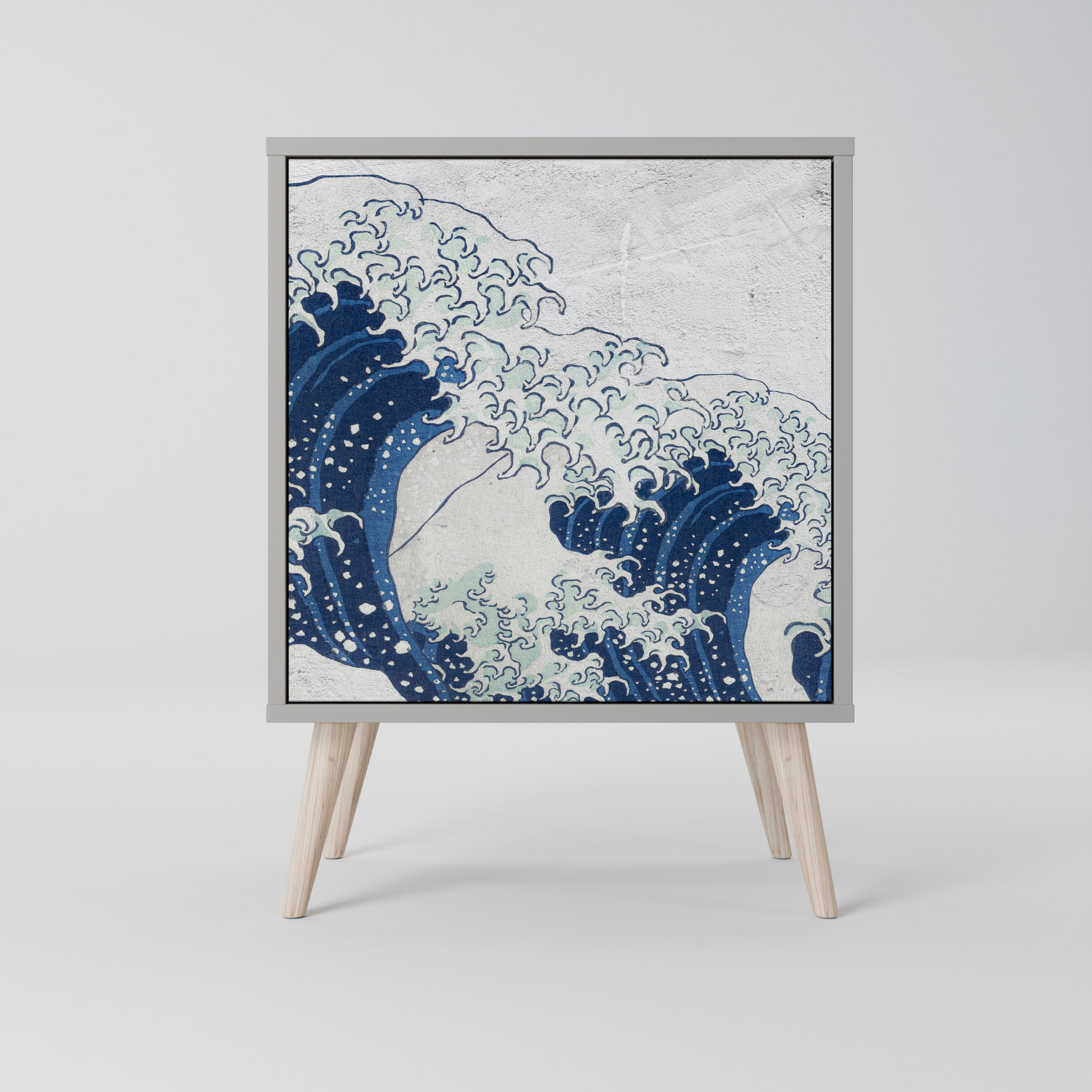 THE GREAT WAVE AT KANAGAWA Komoda 1-drzwiowa korpus Szary