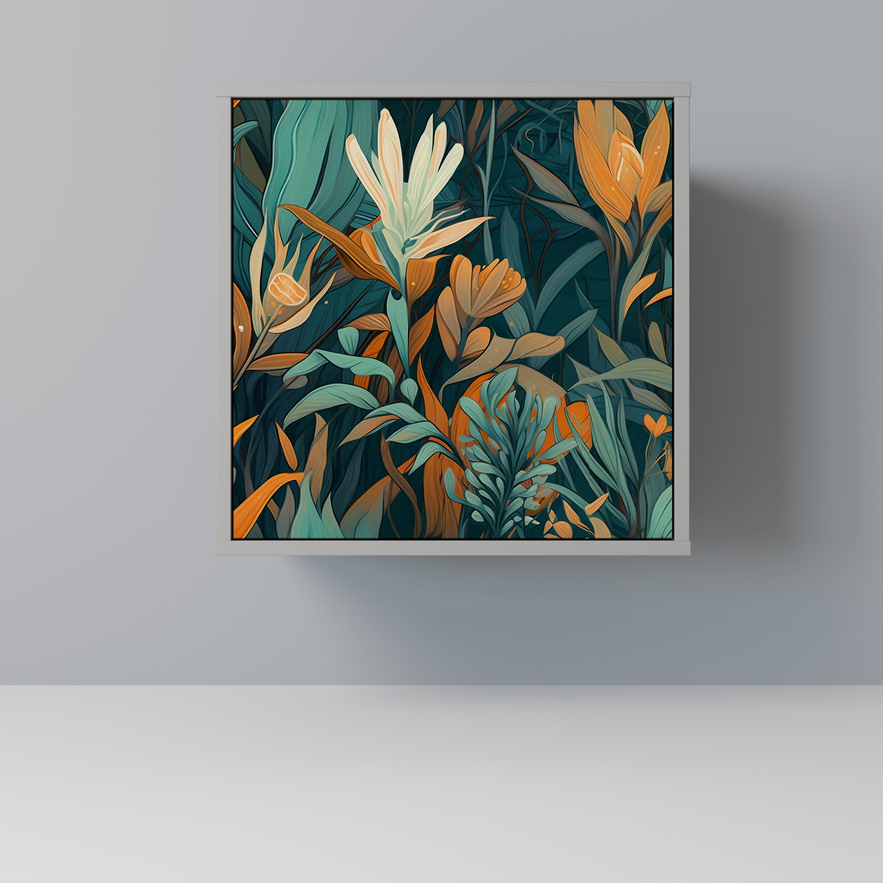 FLORAL SERENITY Komoda 1-drzwiowa korpus Szary