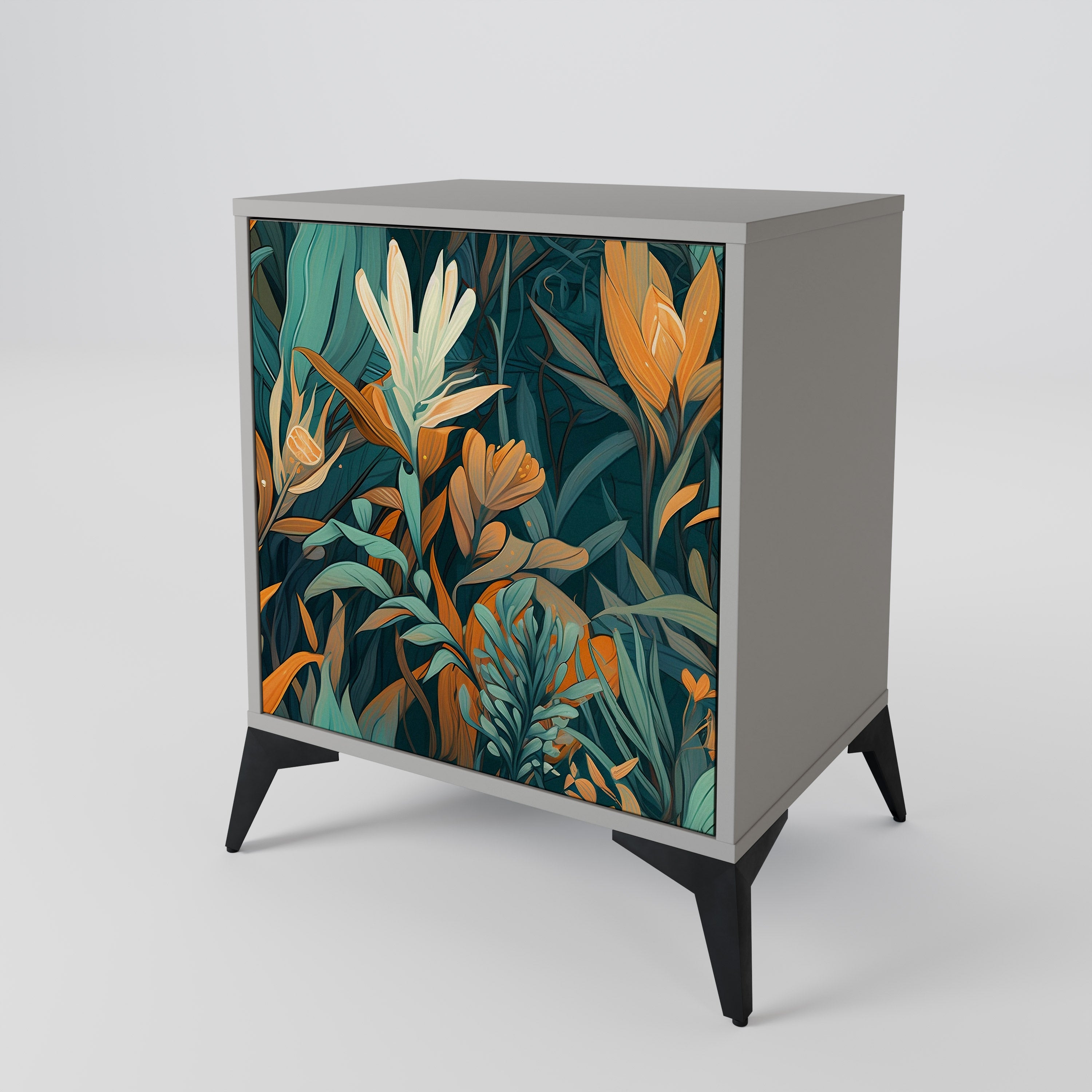FLORAL SERENITY Komoda 1-drzwiowa korpus Szary
