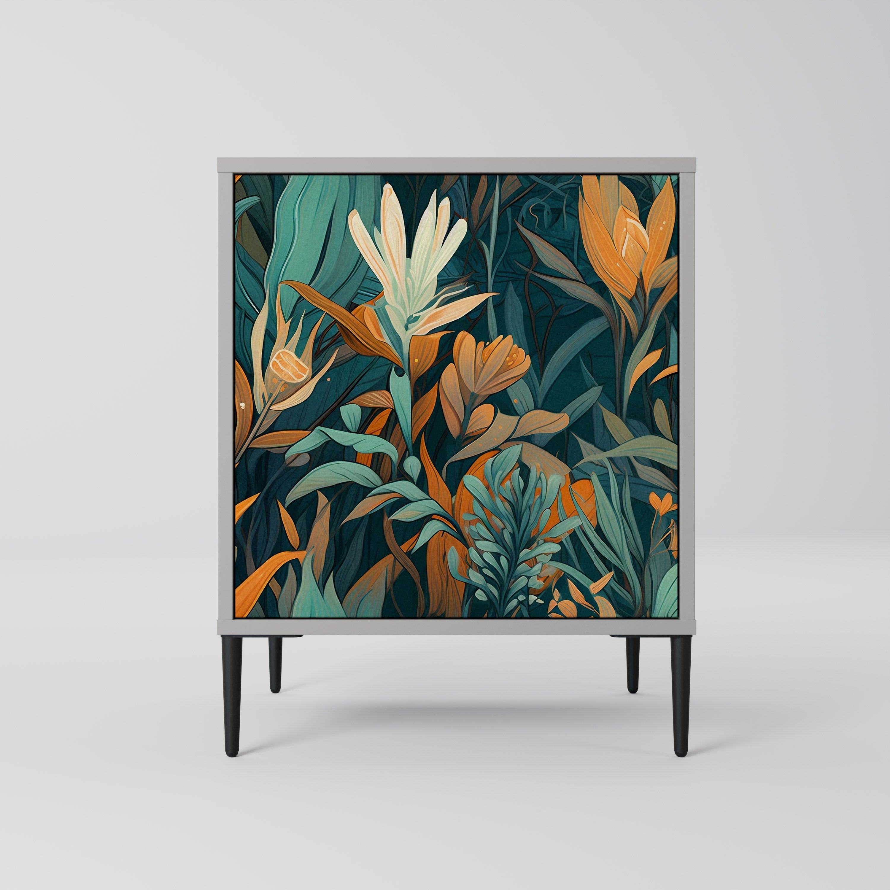 FLORAL SERENITY Komoda 1-drzwiowa korpus Szary