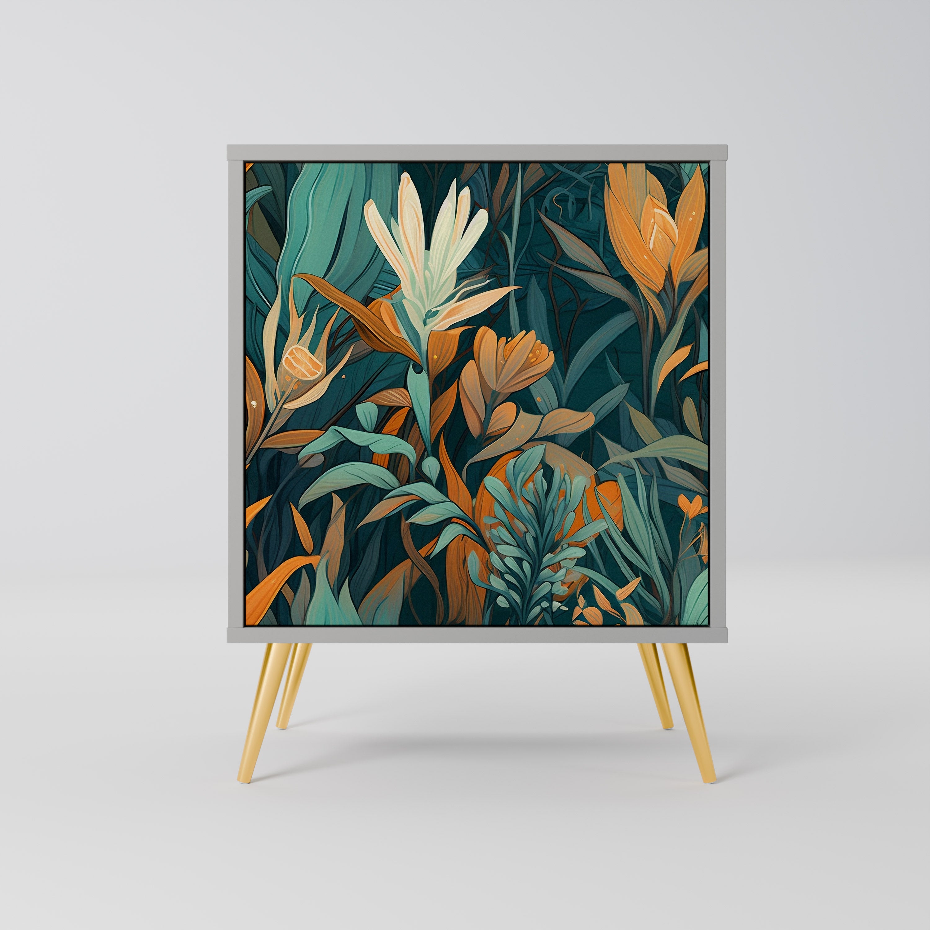 FLORAL SERENITY Komoda 1-drzwiowa korpus Szary