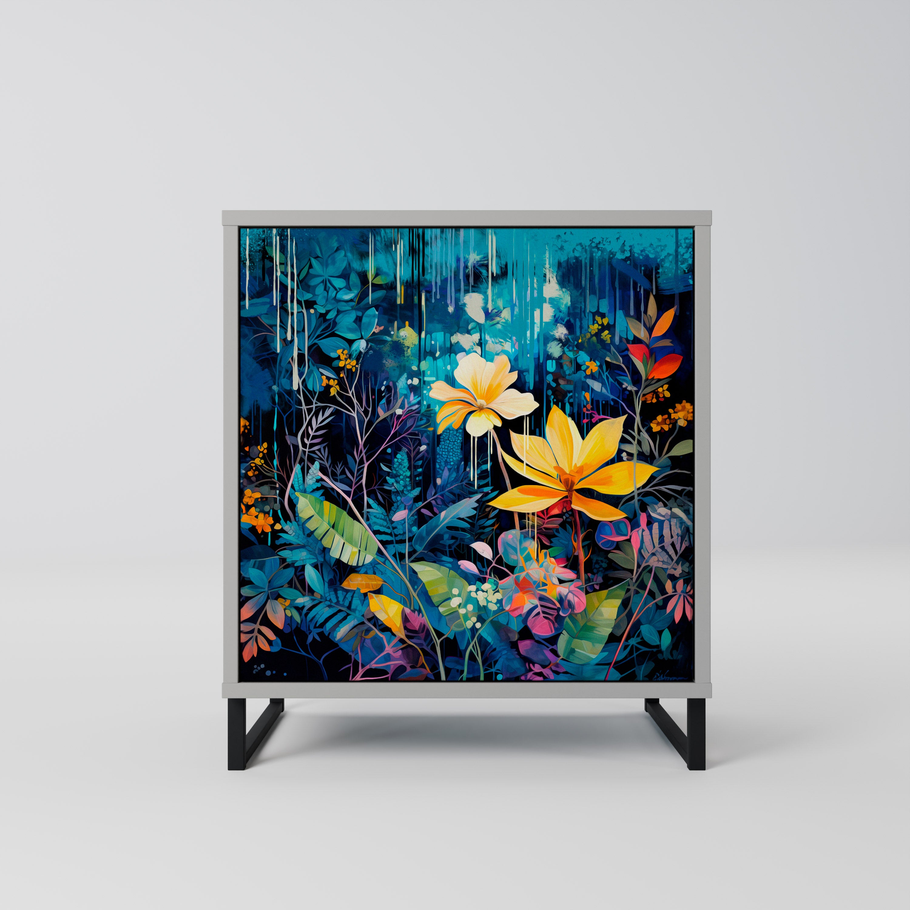 MIDNIGHT BLOSSOM Komoda 1-drzwiowa korpus Szary