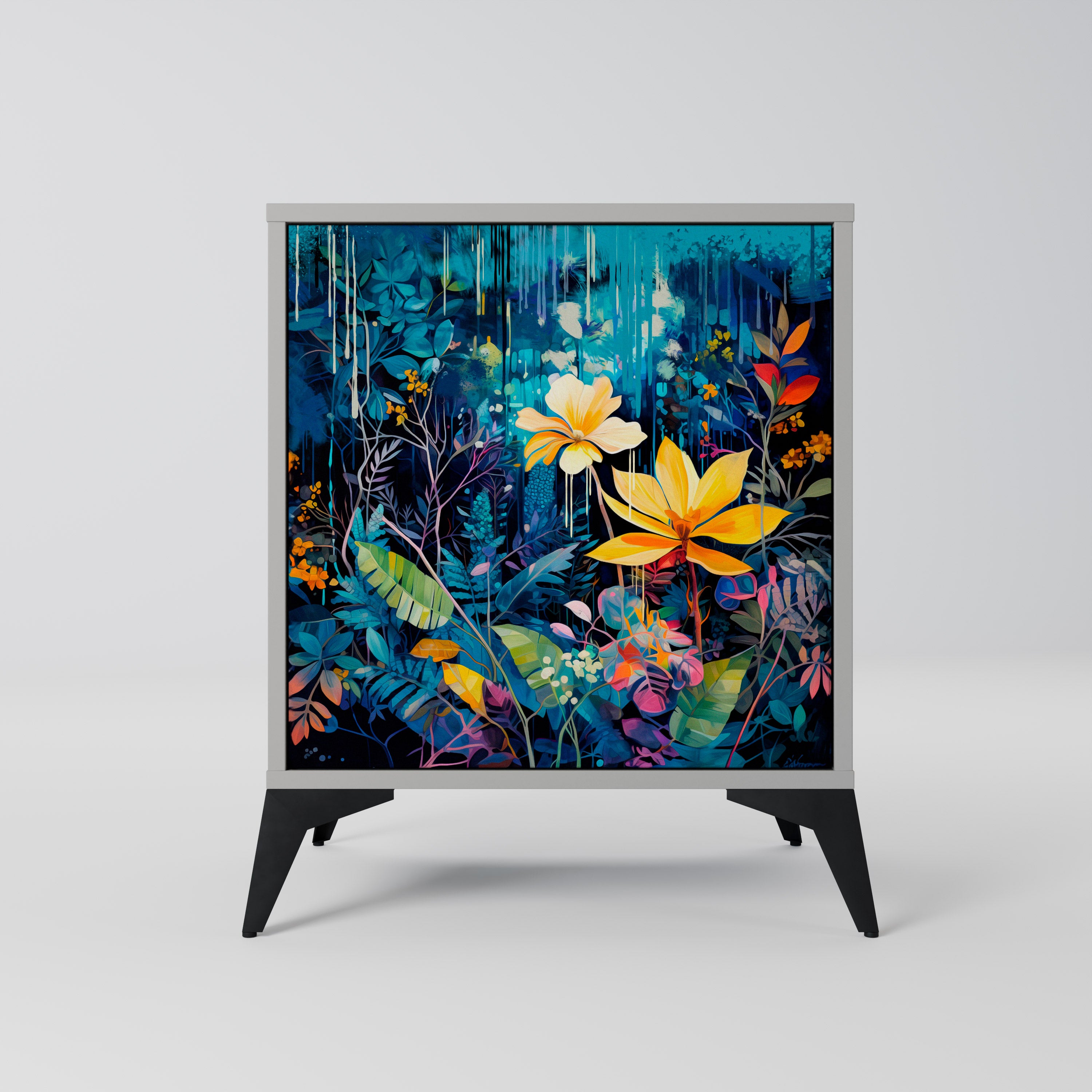 MIDNIGHT BLOSSOM Komoda 1-drzwiowa korpus Szary