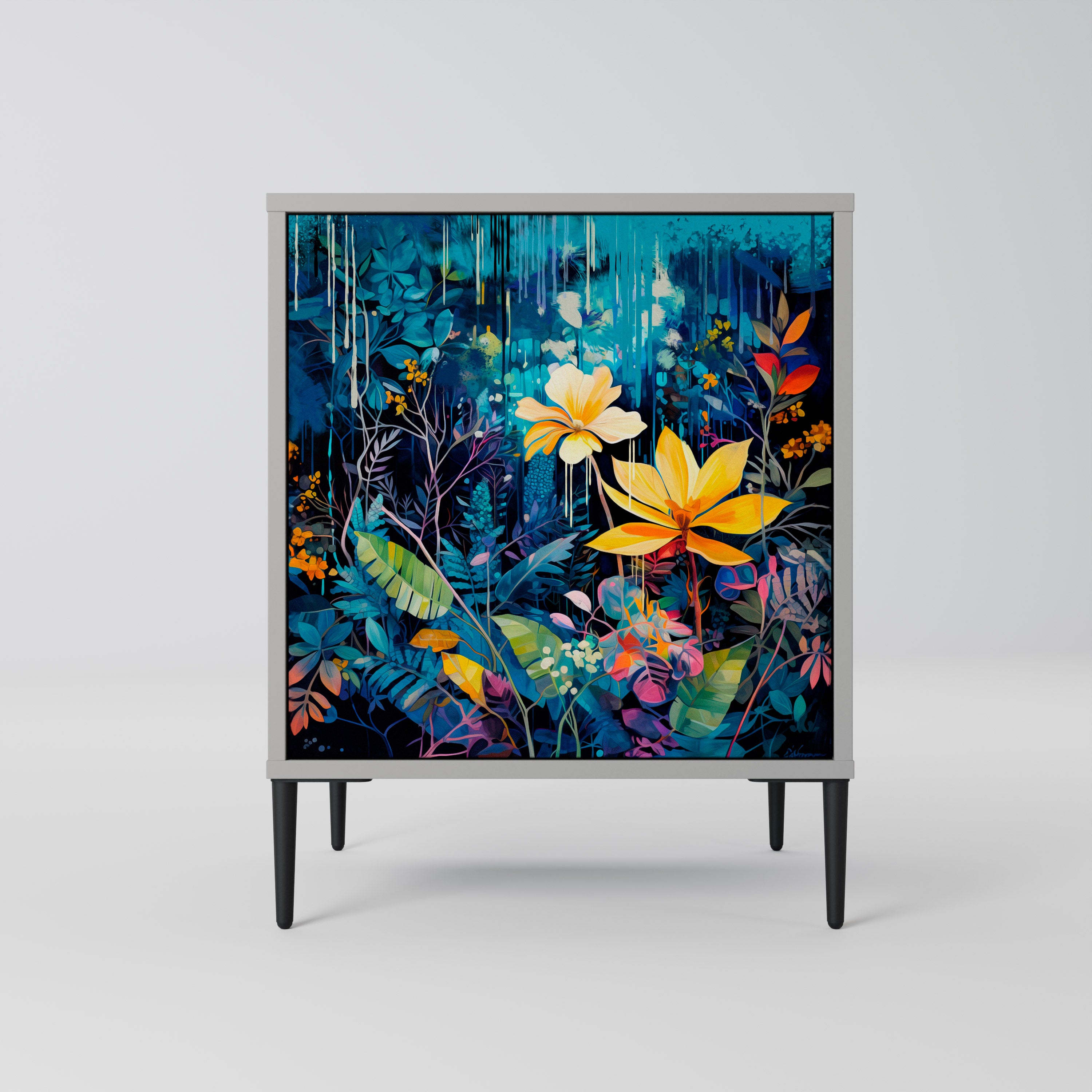 MIDNIGHT BLOSSOM Komoda 1-drzwiowa korpus Szary