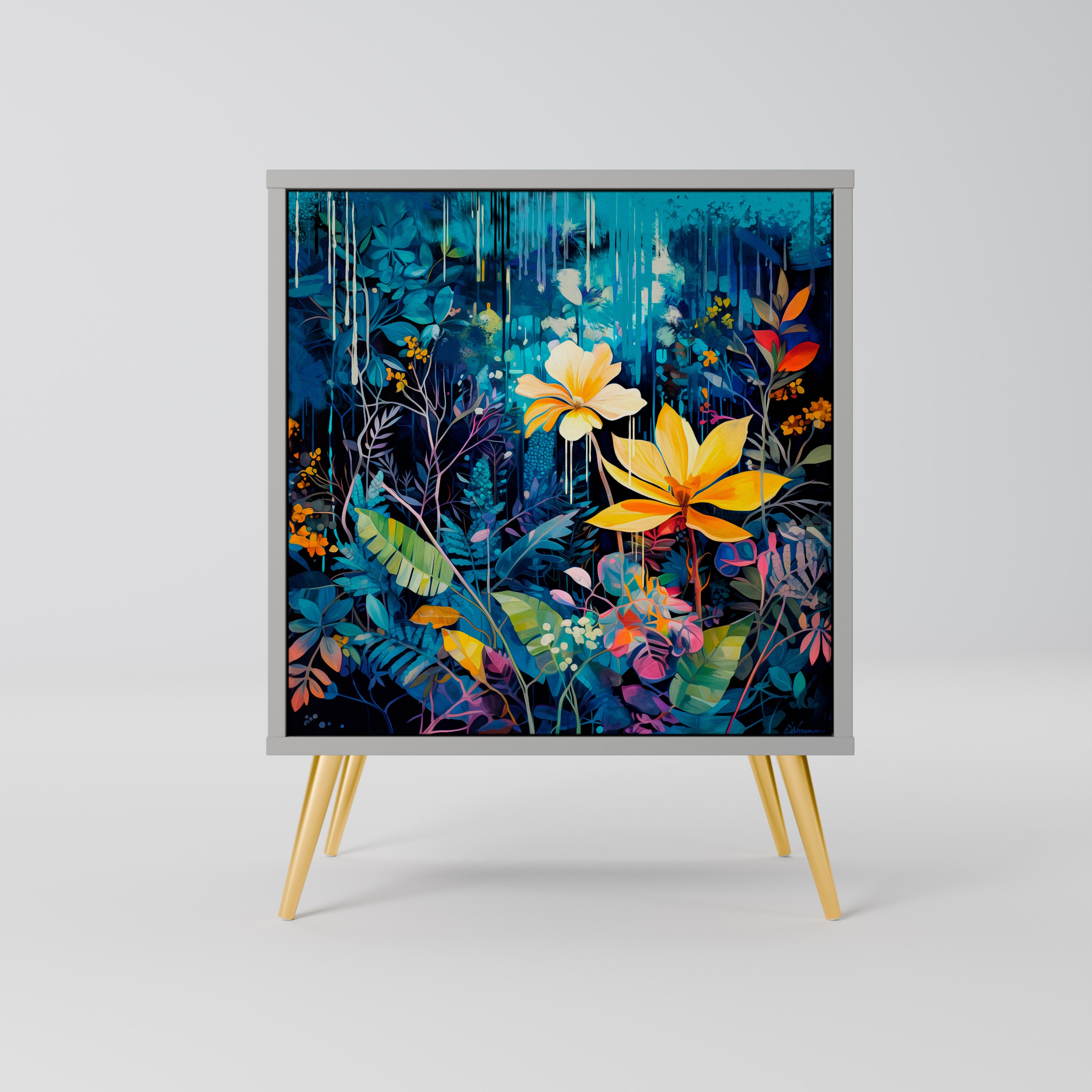 MIDNIGHT BLOSSOM Komoda 1-drzwiowa korpus Szary