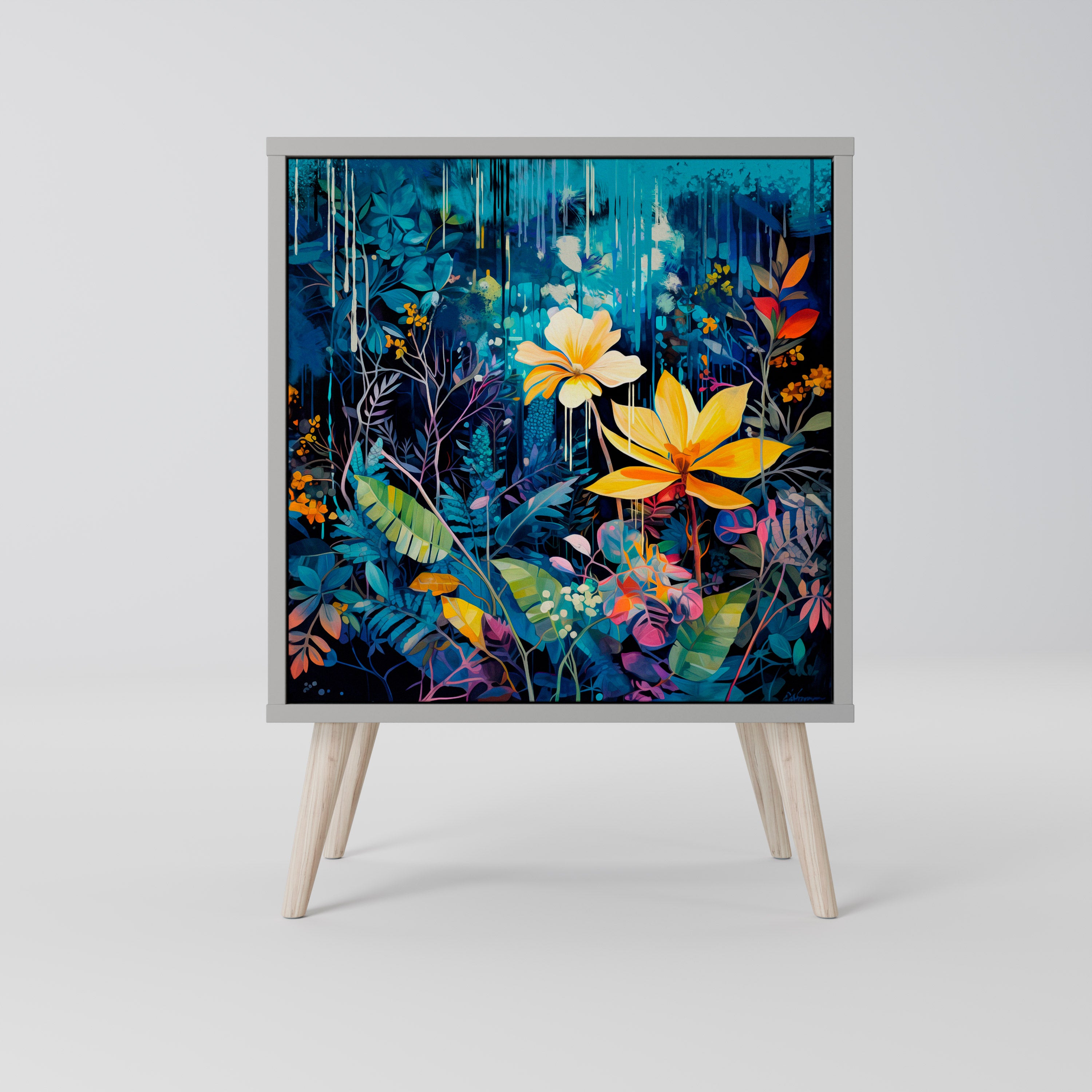 MIDNIGHT BLOSSOM Komoda 1-drzwiowa korpus Szary