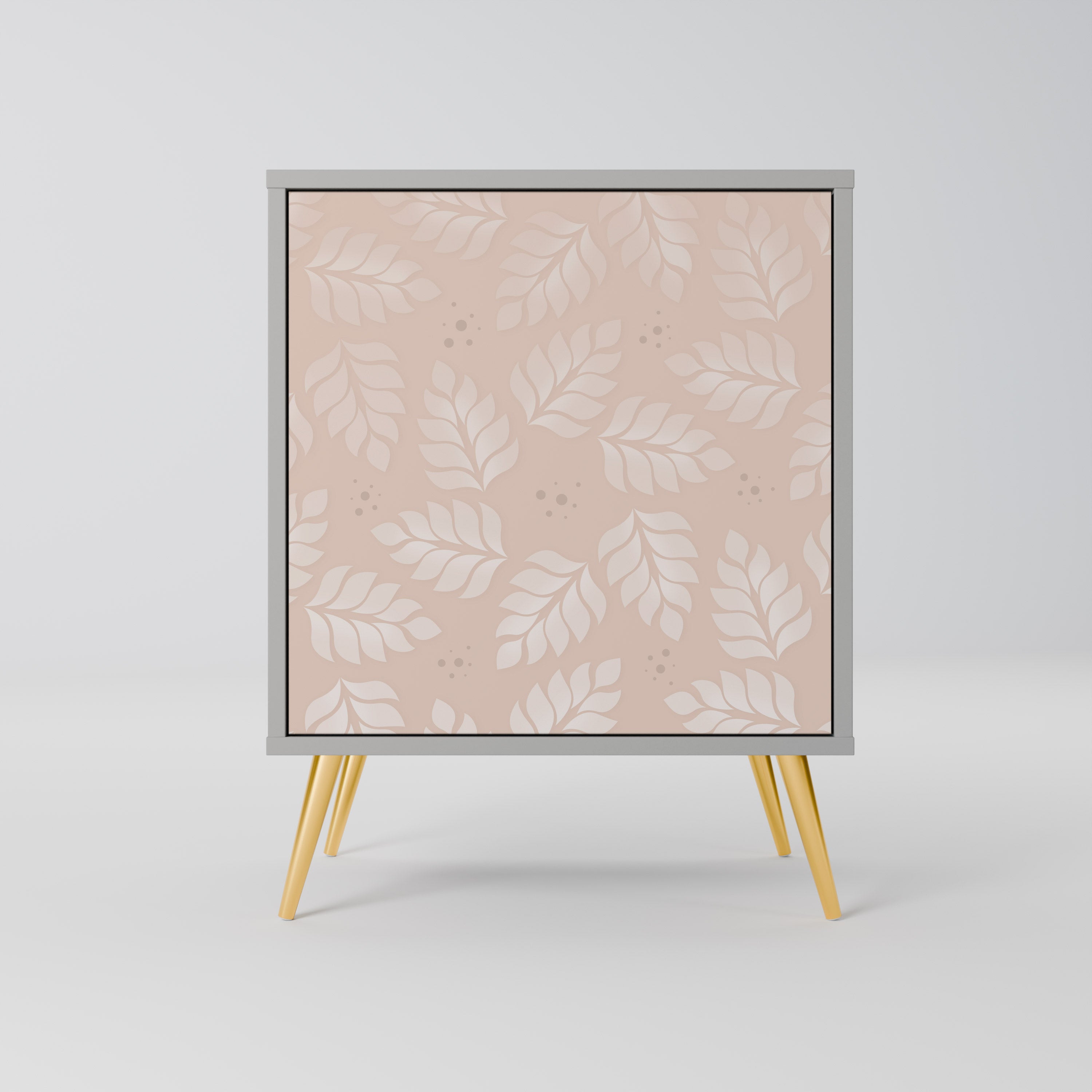 LEAVES ON BEIGE Komoda 1-drzwiowa korpus Szary