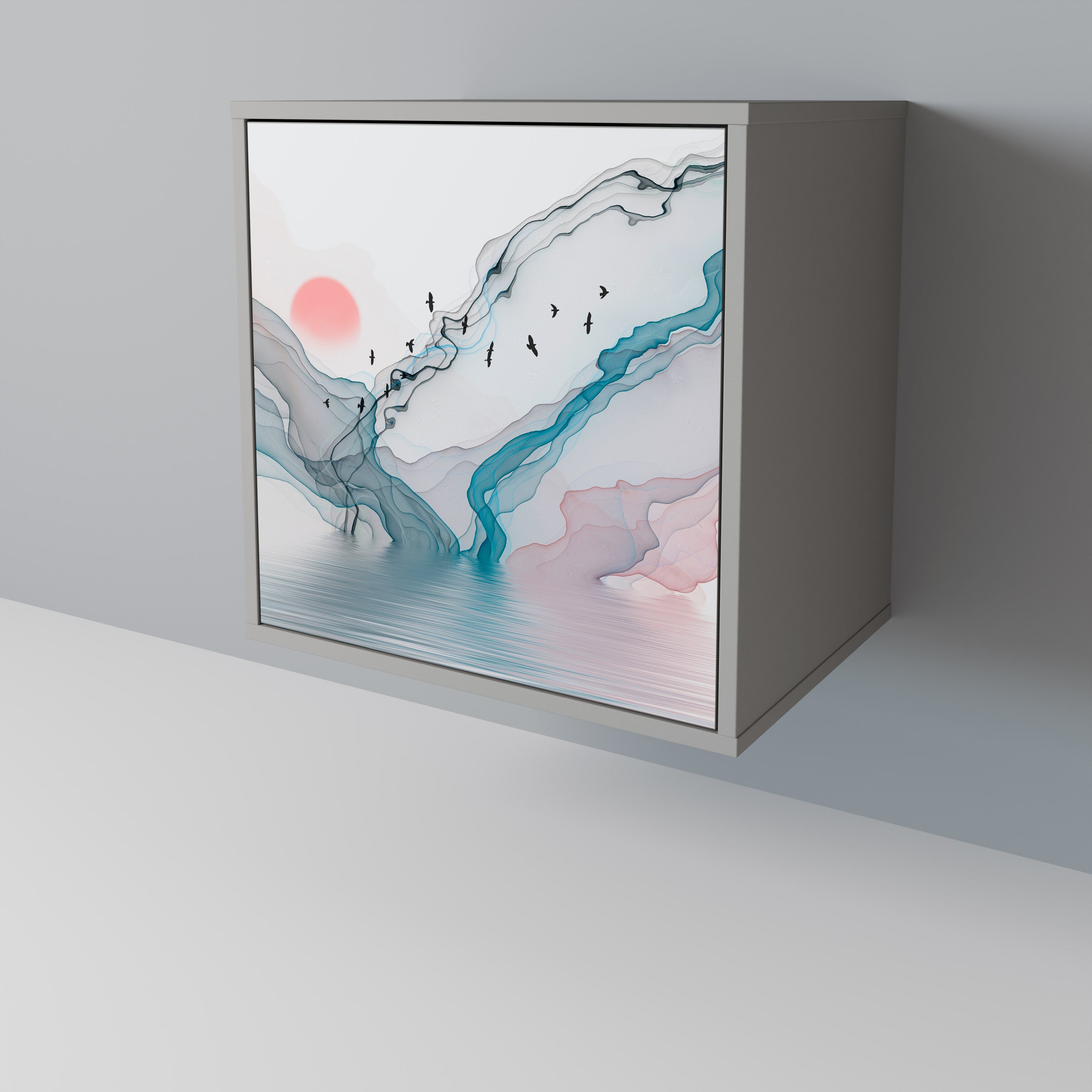 VELVET CROSSING Komoda 1-drzwiowa korpus Szary