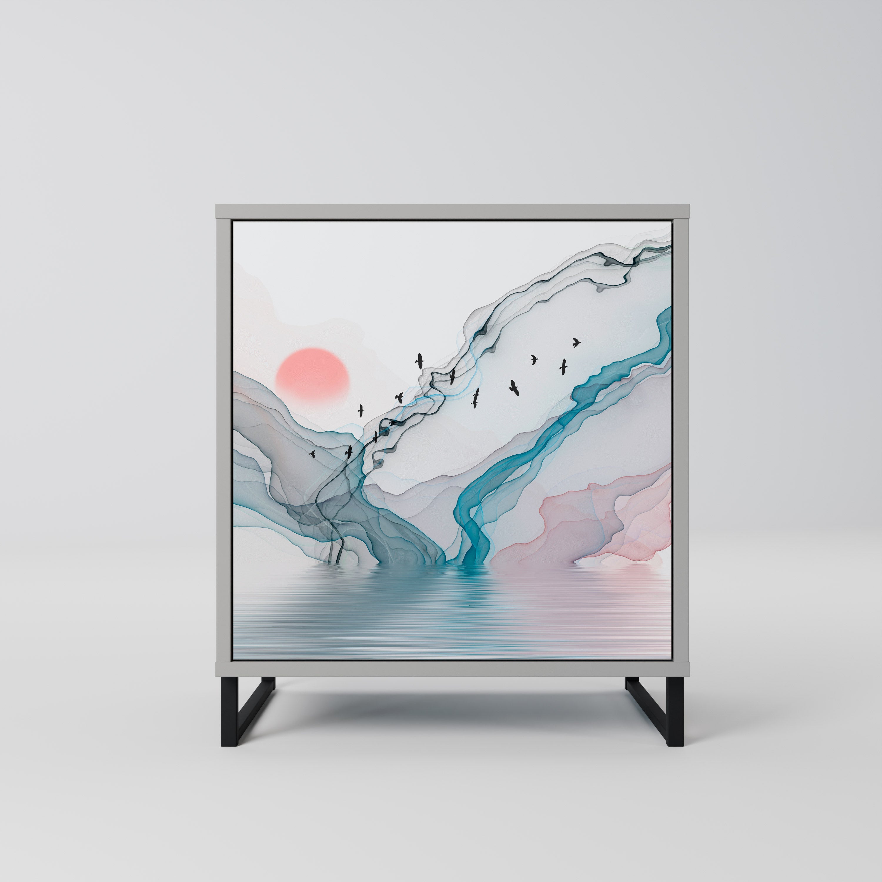 VELVET CROSSING Komoda 1-drzwiowa korpus Szary