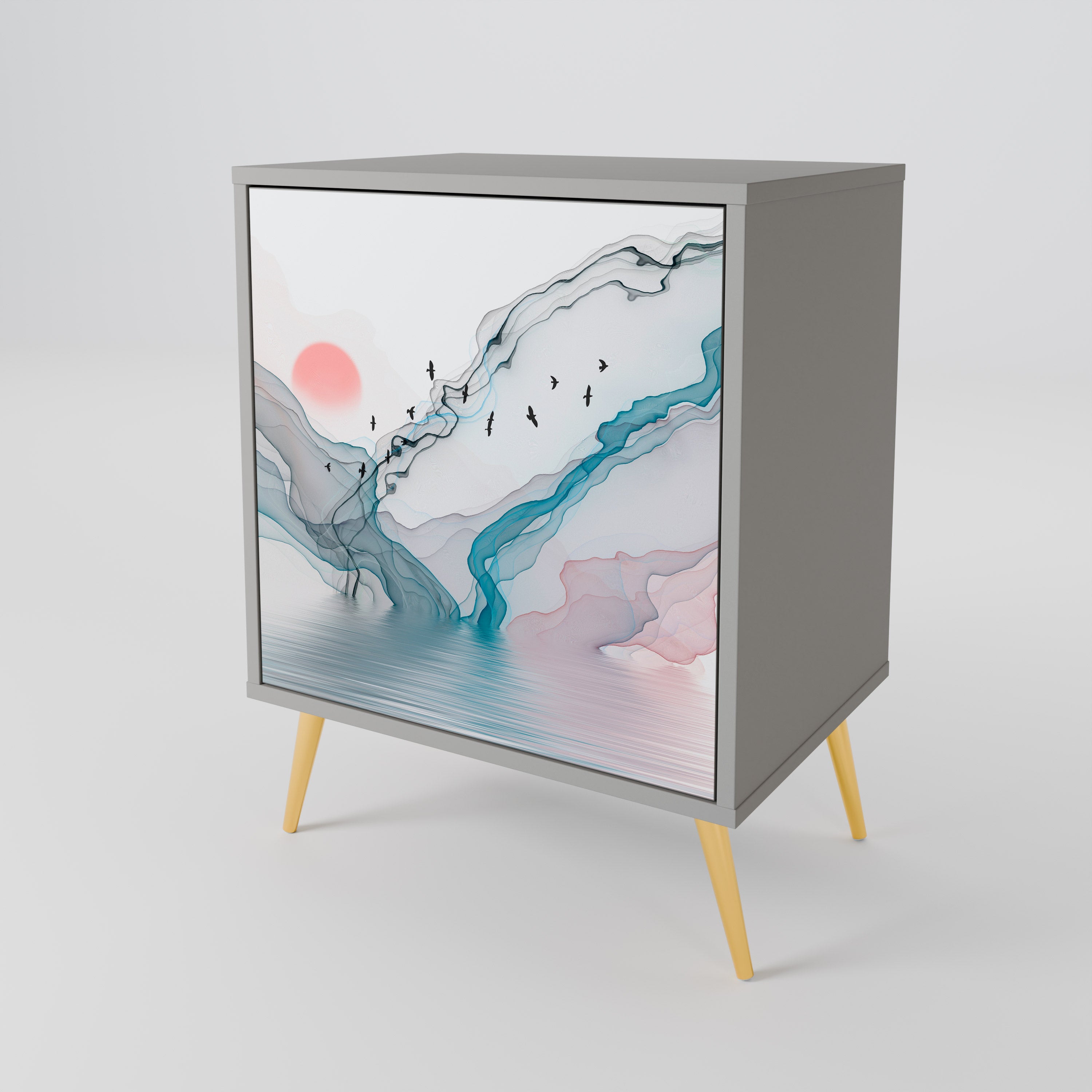 VELVET CROSSING Komoda 1-drzwiowa korpus Szary