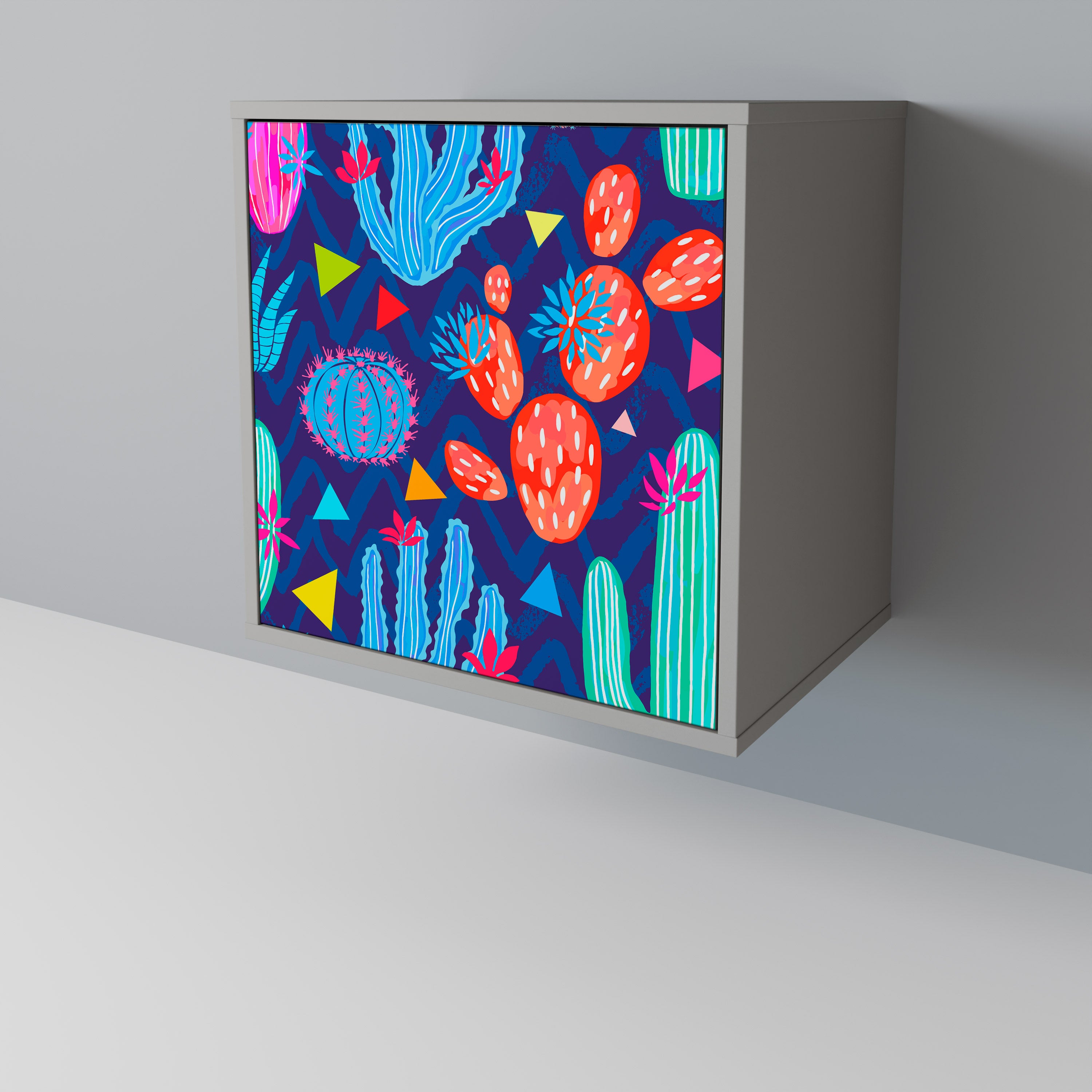 CACTUS VIBES Komoda 1-drzwiowa korpus Szary