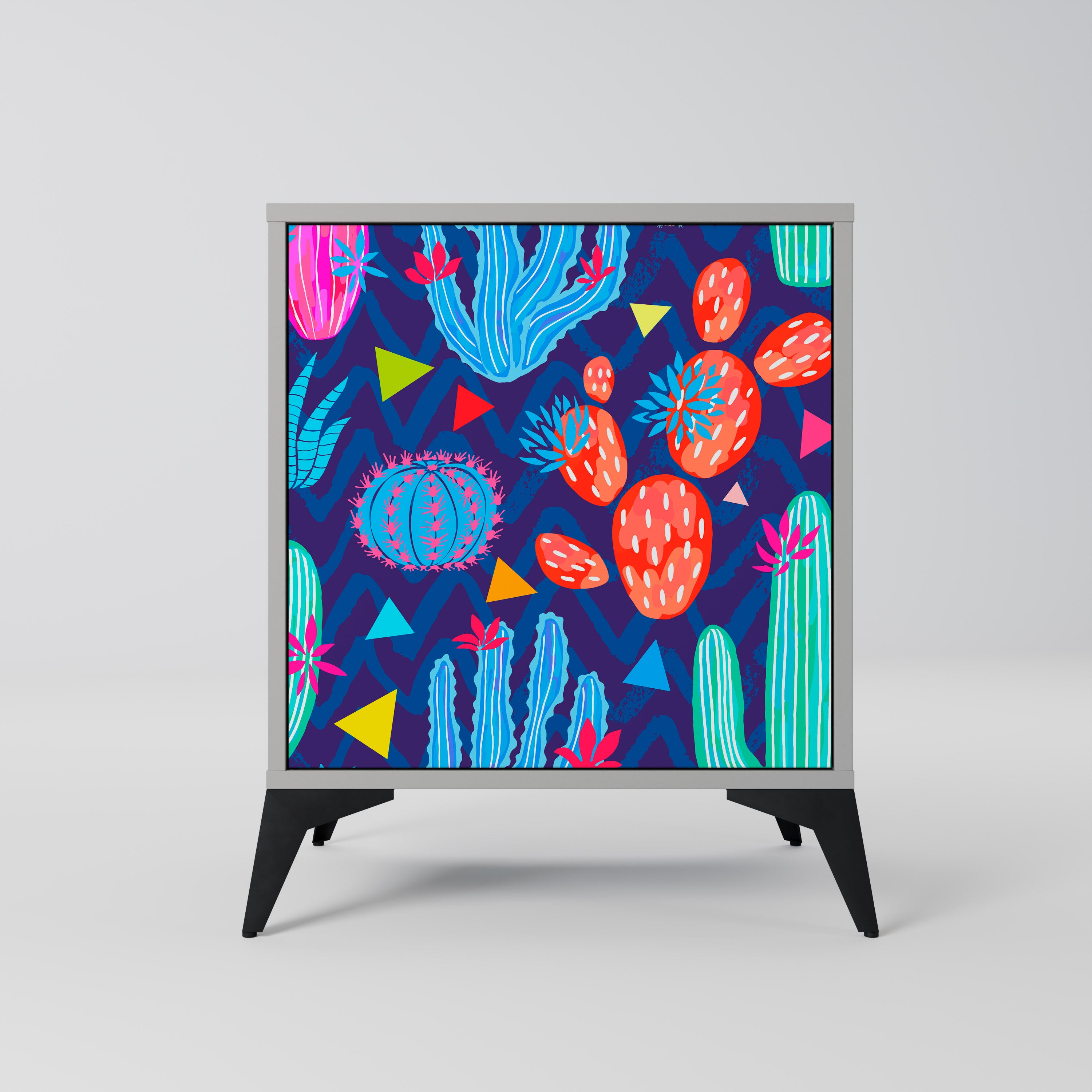 CACTUS VIBES Komoda 1-drzwiowa korpus Szary