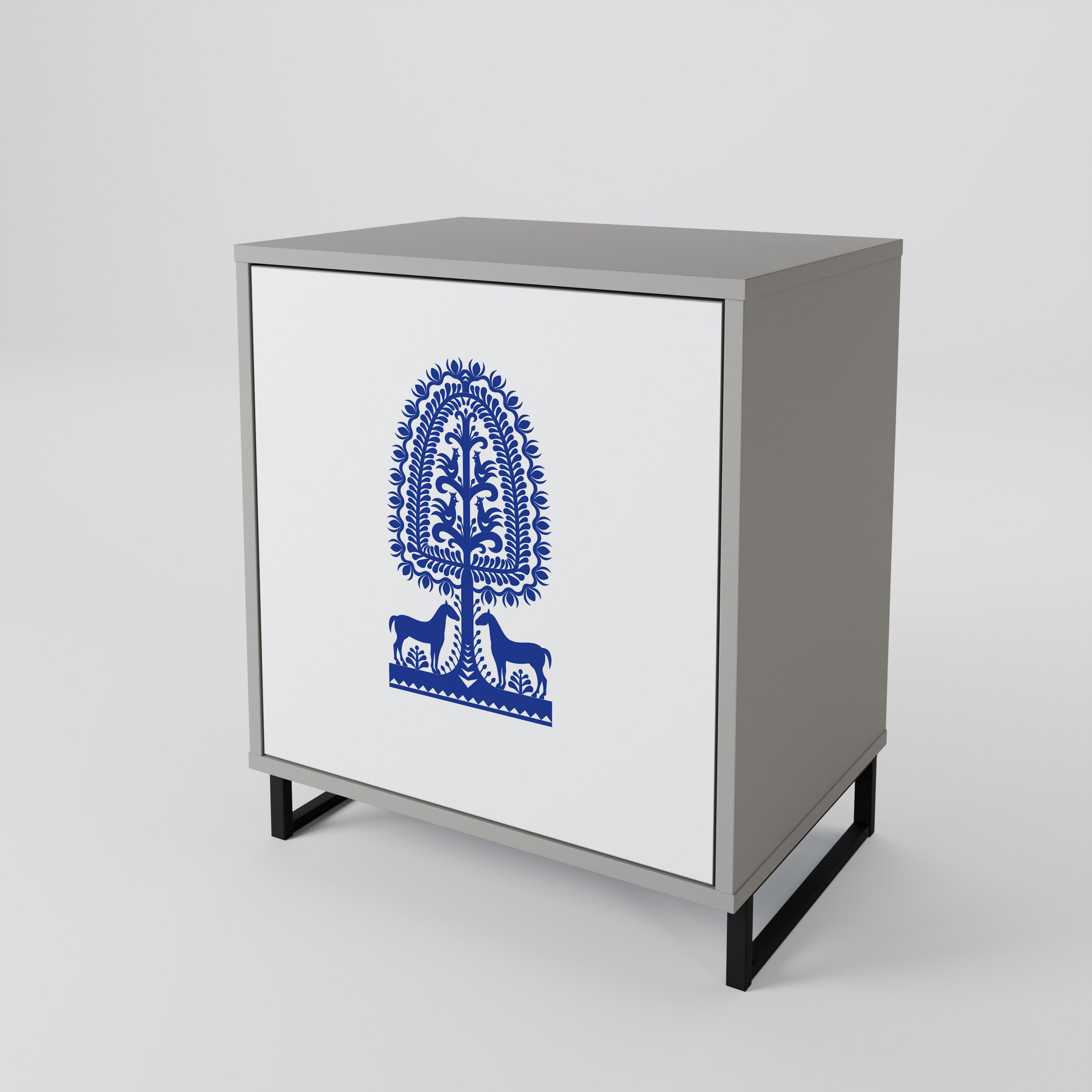 POLISH FOLK ART Komoda 1-drzwiowa korpus Szary