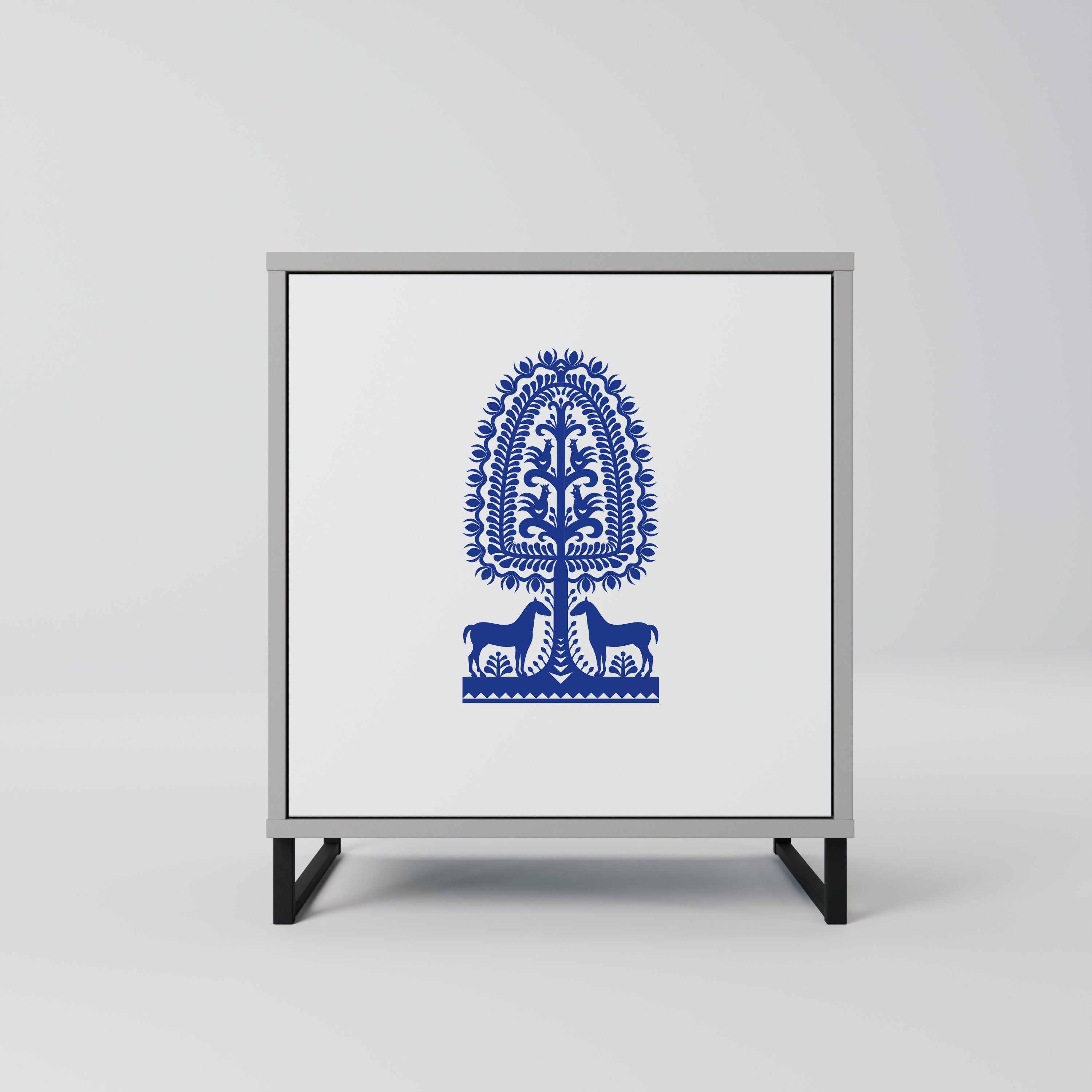 POLISH FOLK ART Komoda 1-drzwiowa korpus Szary