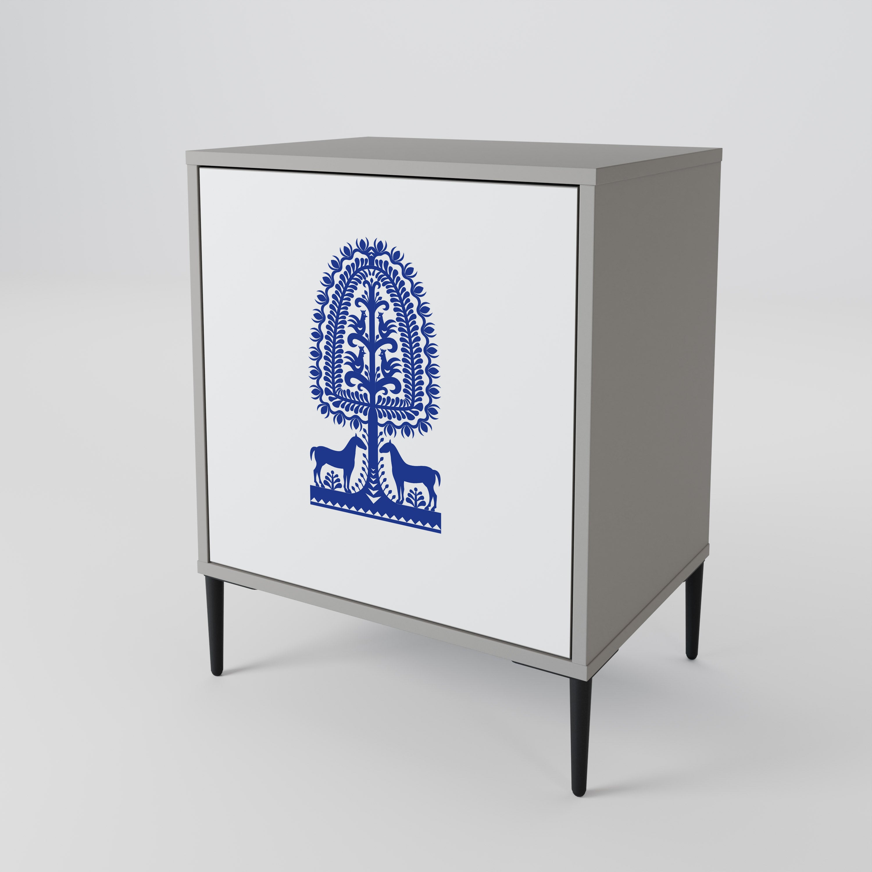 POLISH FOLK ART Komoda 1-drzwiowa korpus Szary