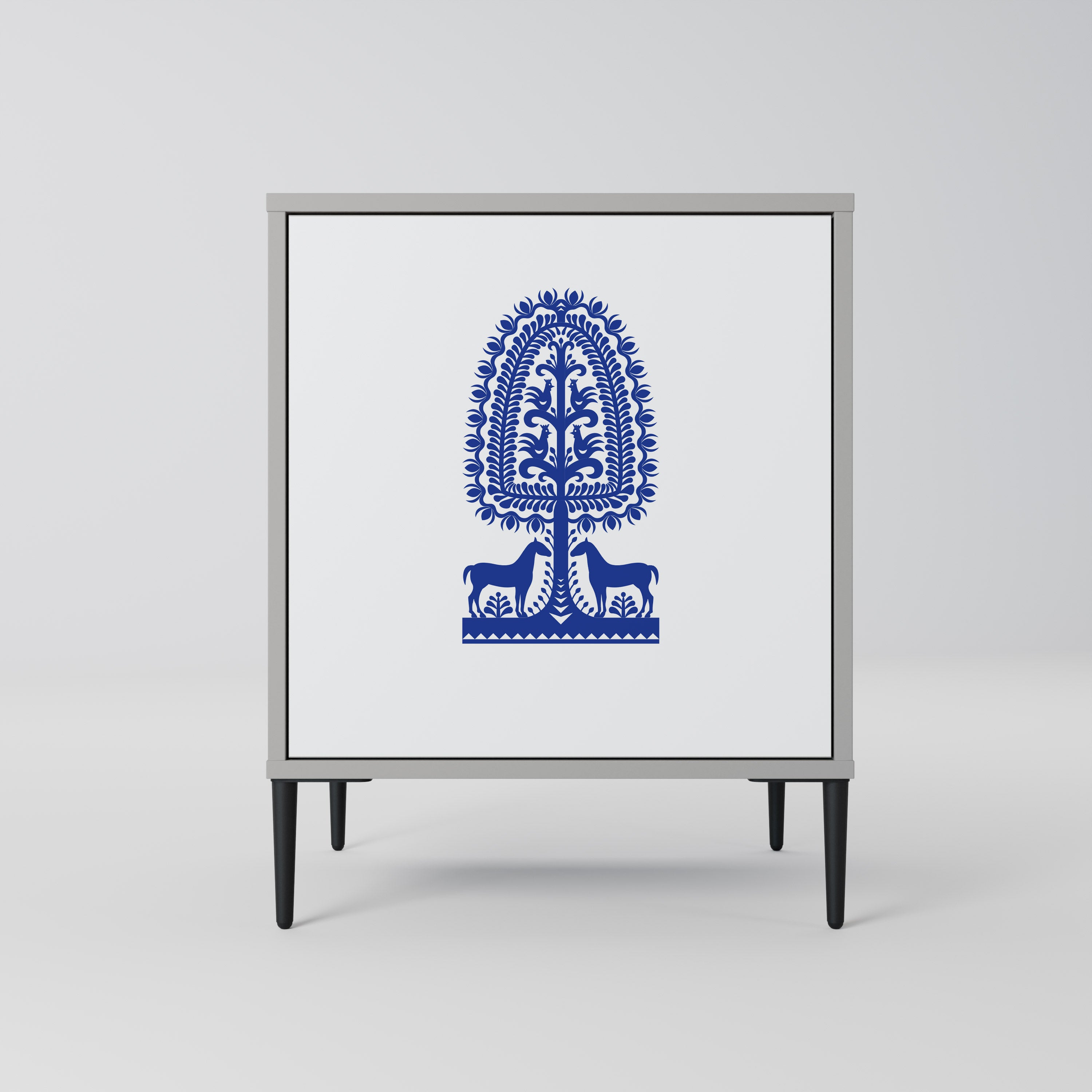 POLISH FOLK ART Komoda 1-drzwiowa korpus Szary