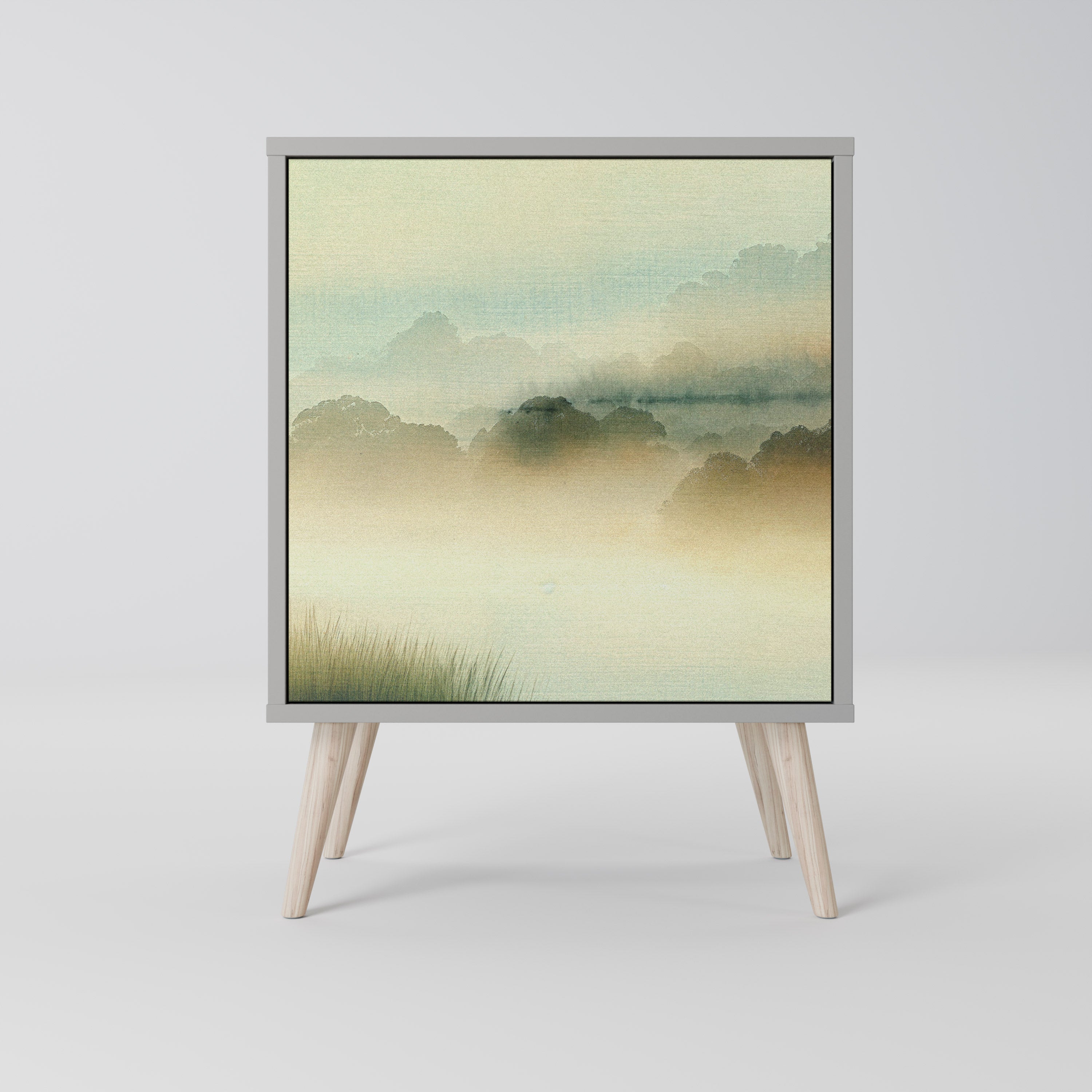 MORNING BY THE LAKE Komoda 1-drzwiowa korpus Szary