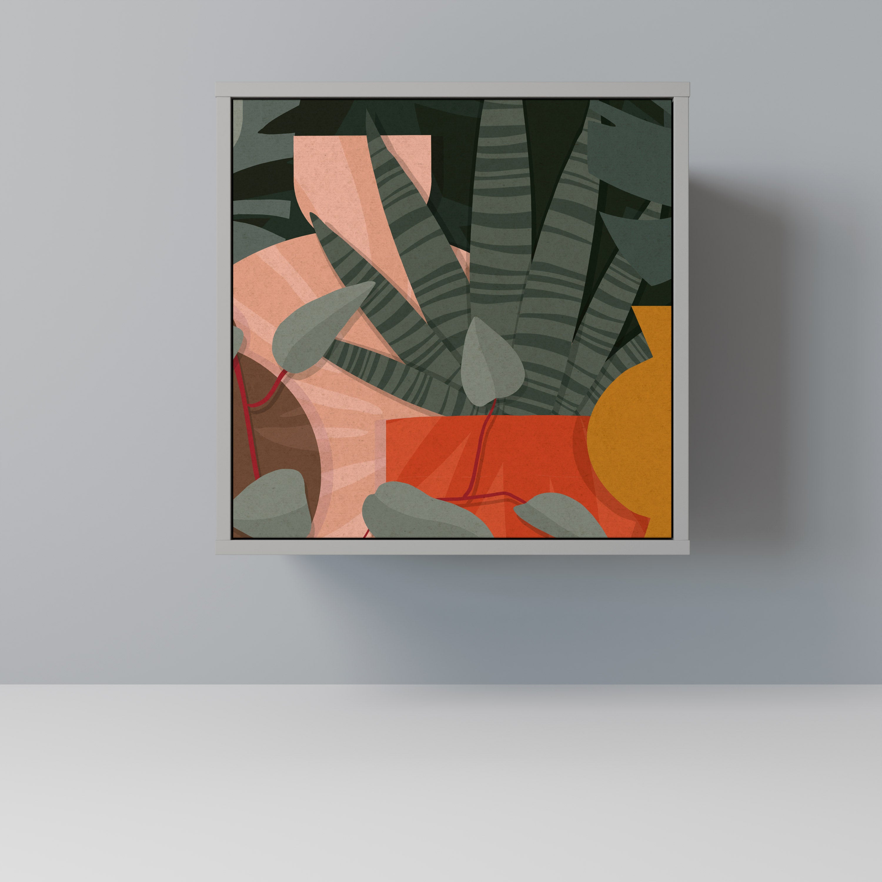 TROPICAL COMPOSITION Komoda 1-drzwiowa korpus Szary