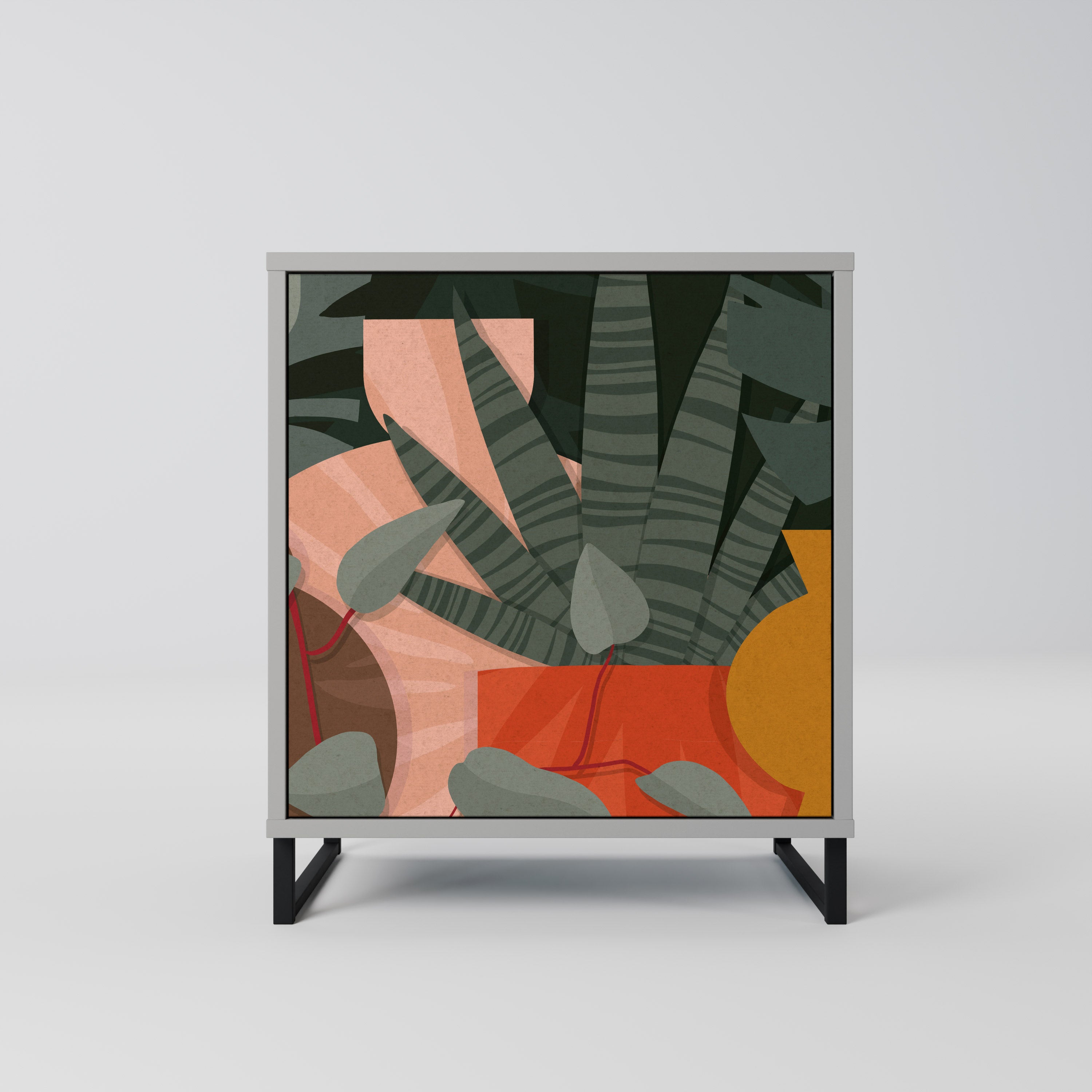 TROPICAL COMPOSITION Komoda 1-drzwiowa korpus Szary