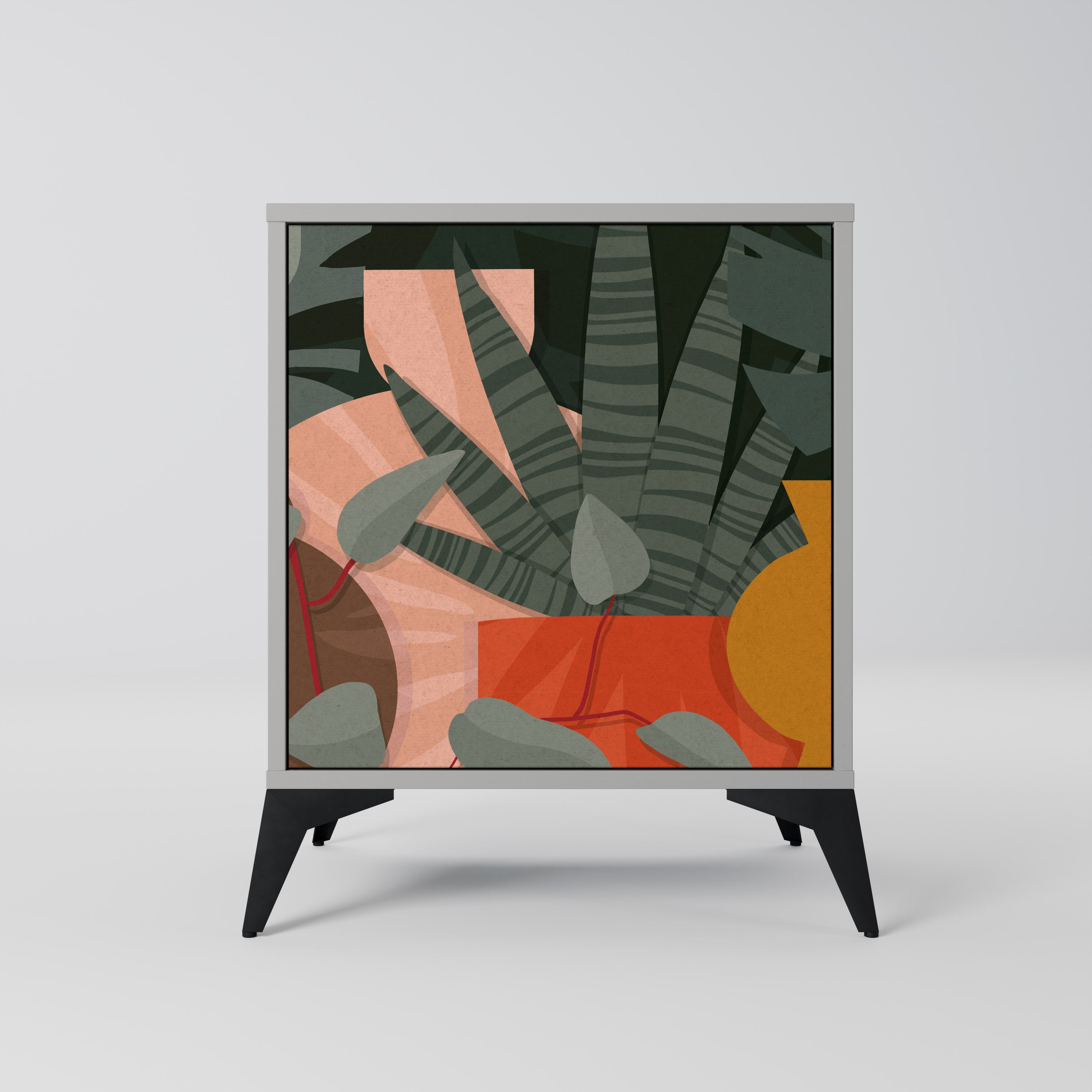 TROPICAL COMPOSITION Komoda 1-drzwiowa korpus Szary