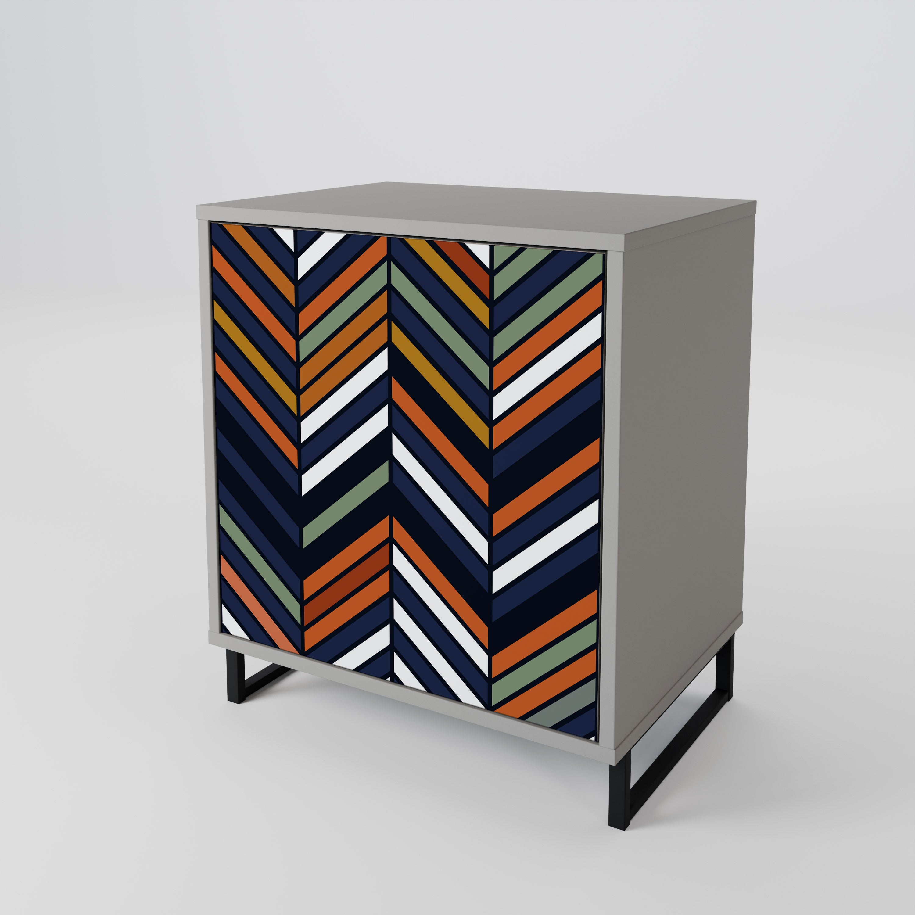 VIBRANT PATCHWORK Komoda 1-drzwiowa korpus Szary