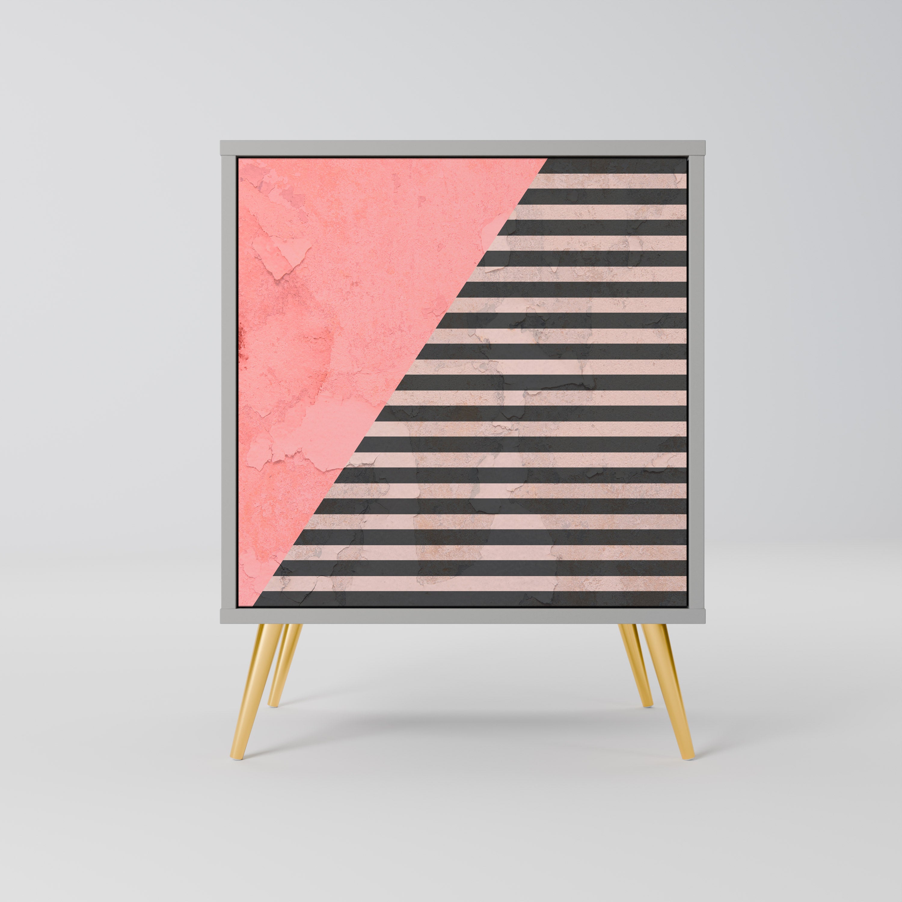 GLAMOROUS STRIPE Komoda 1-drzwiowa korpus Szary