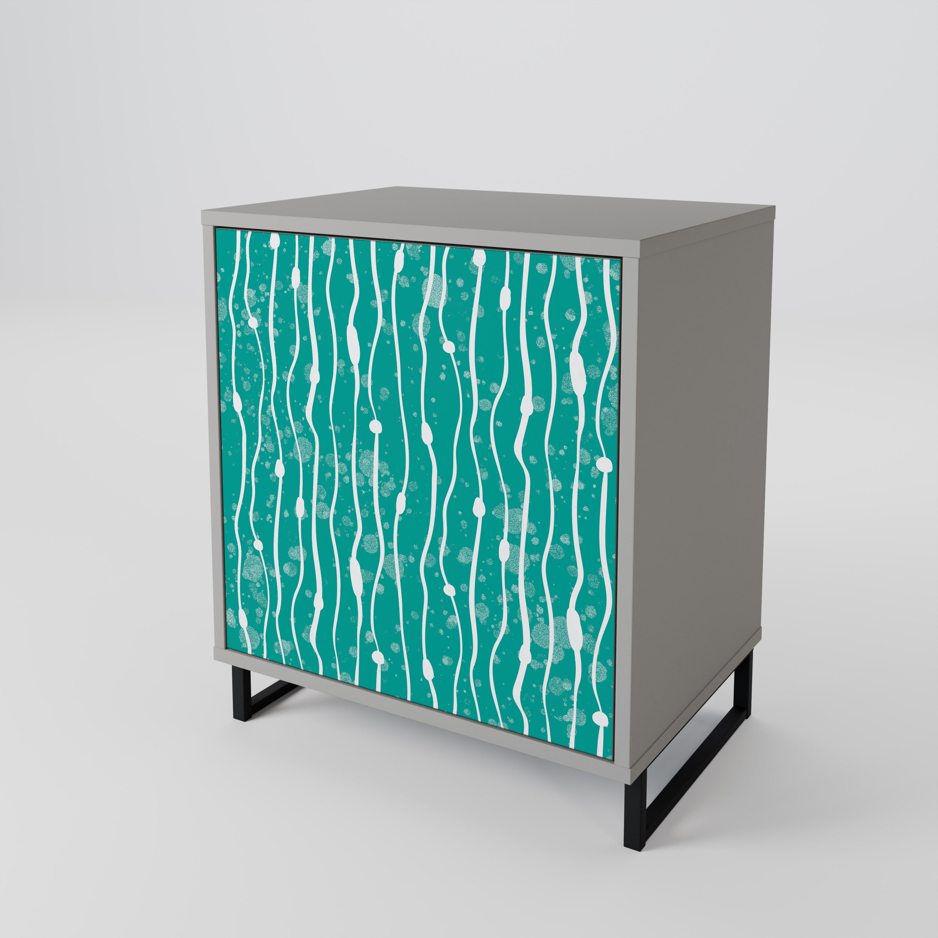 TURQUOISE RAIN Komoda 1-drzwiowa korpus Szary