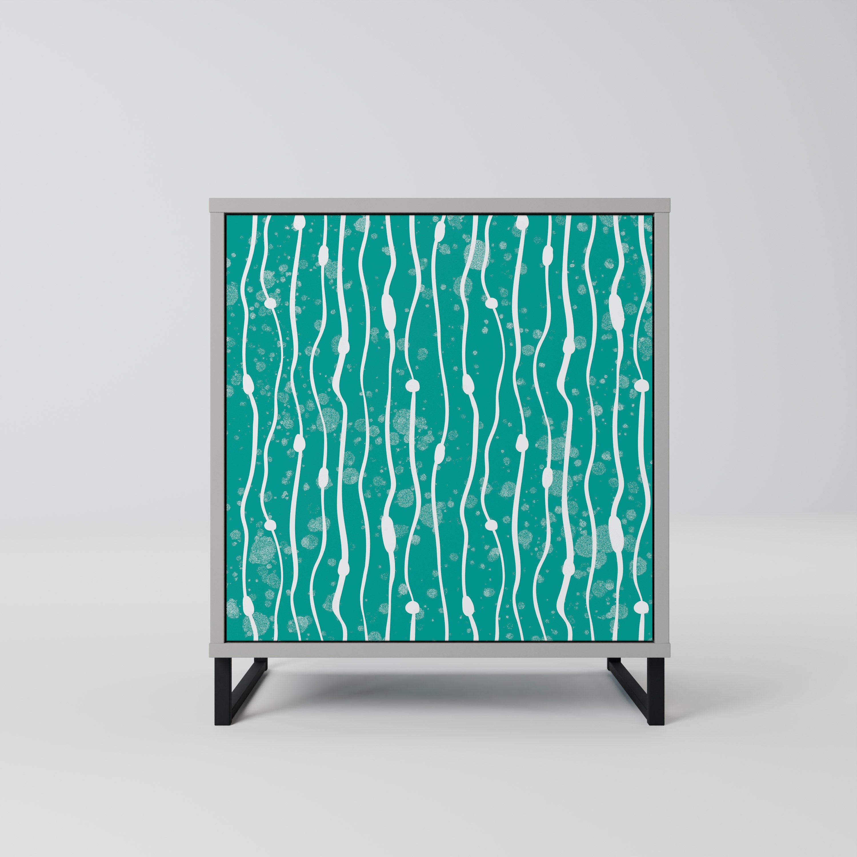 TURQUOISE RAIN Komoda 1-drzwiowa korpus Szary