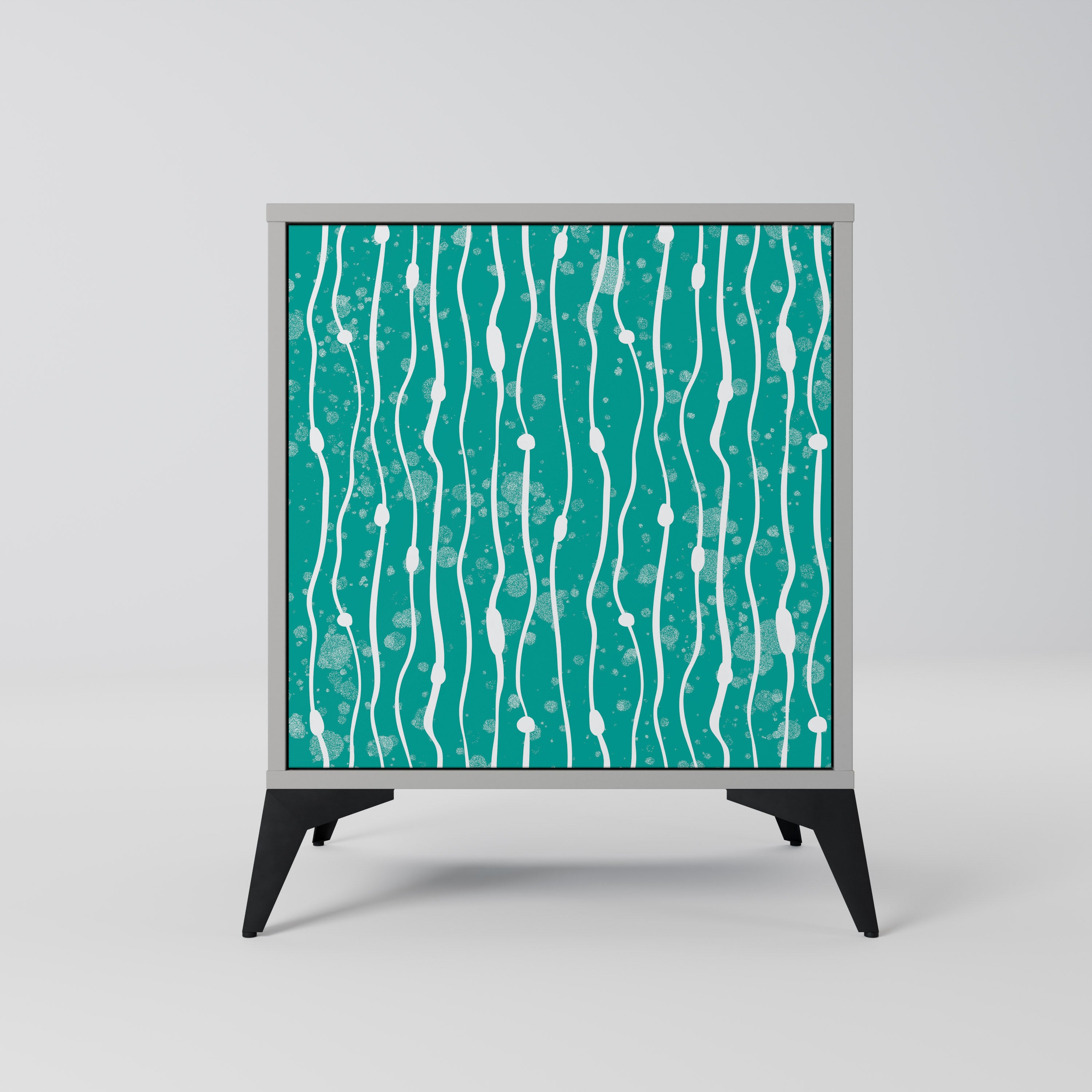 TURQUOISE RAIN Komoda 1-drzwiowa korpus Szary