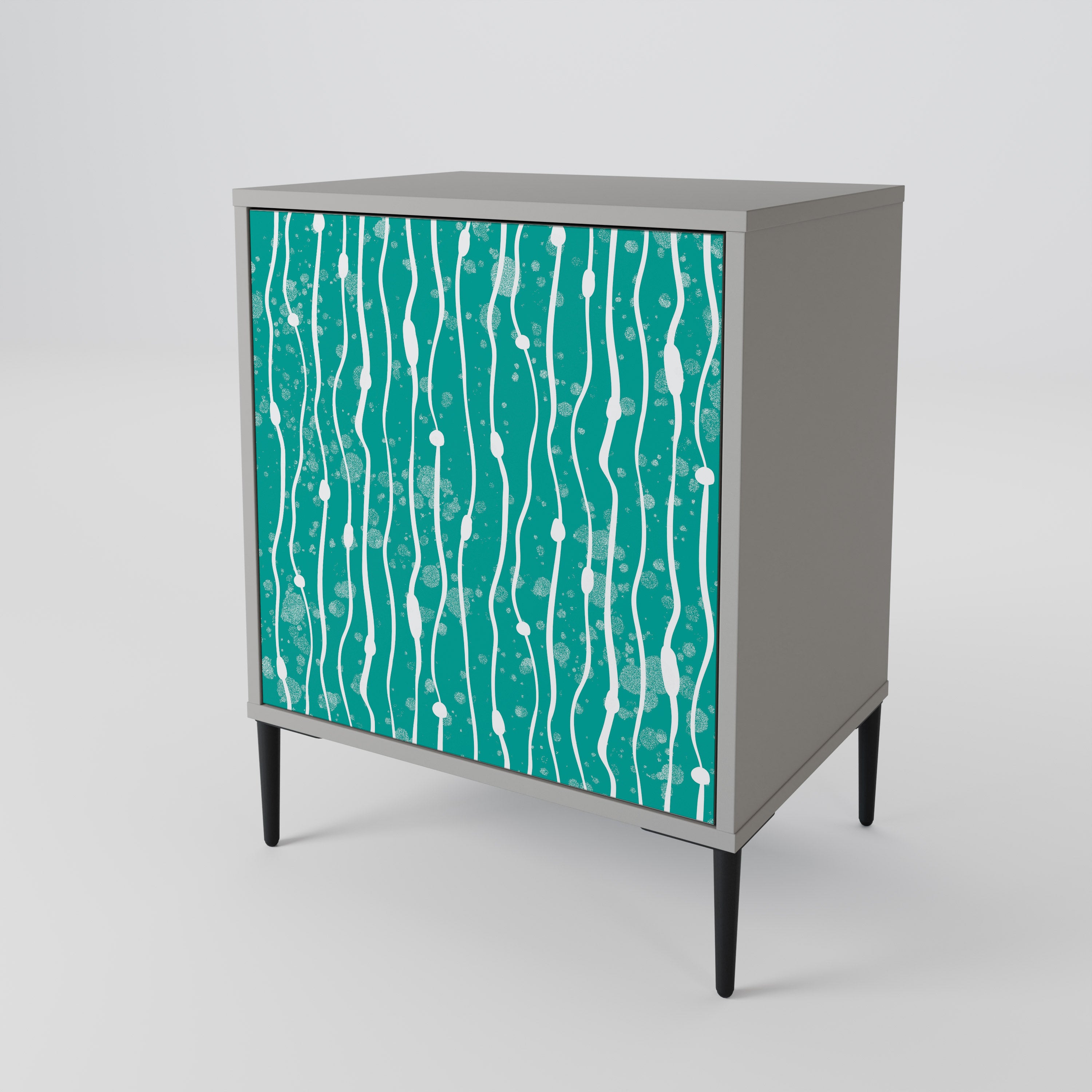 TURQUOISE RAIN Komoda 1-drzwiowa korpus Szary