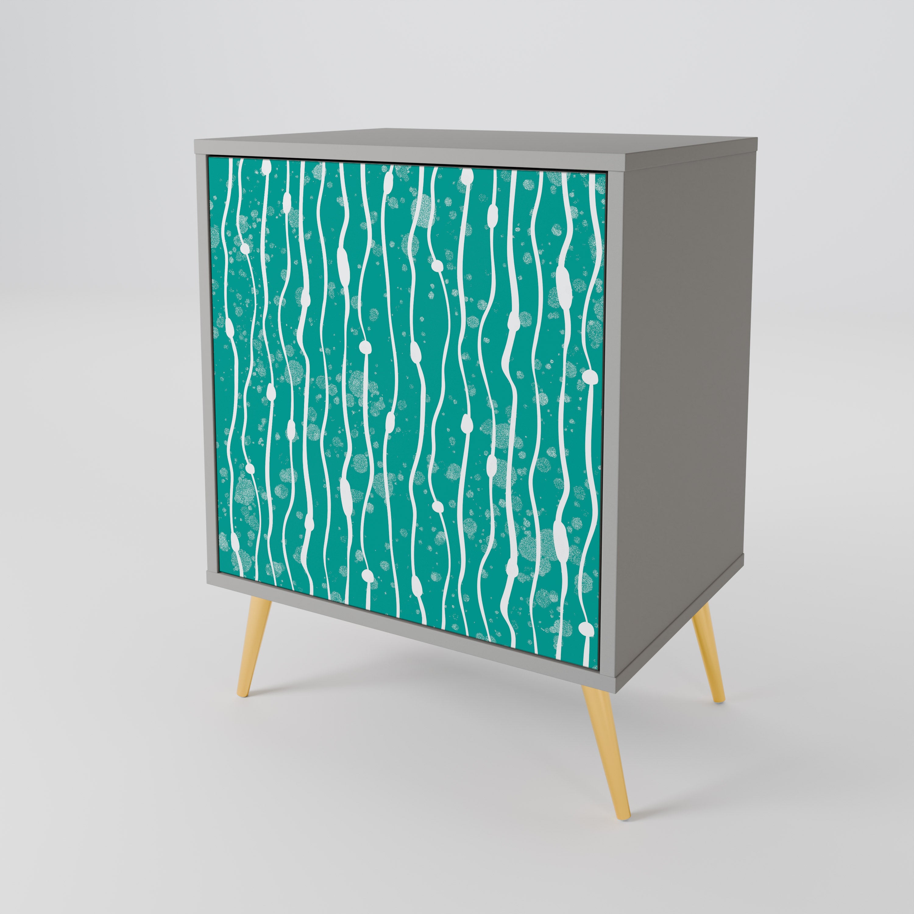 TURQUOISE RAIN Komoda 1-drzwiowa korpus Szary