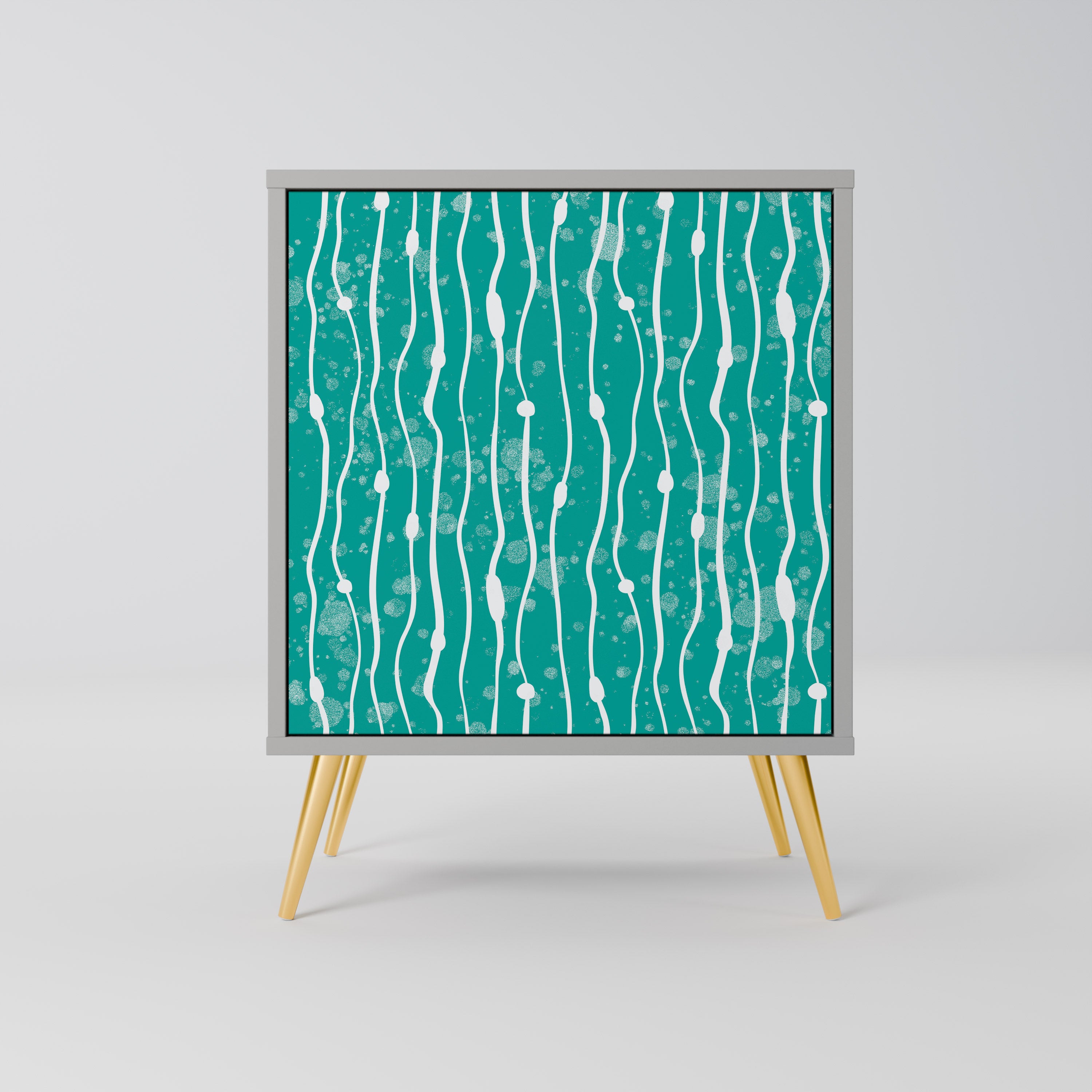 TURQUOISE RAIN Komoda 1-drzwiowa korpus Szary